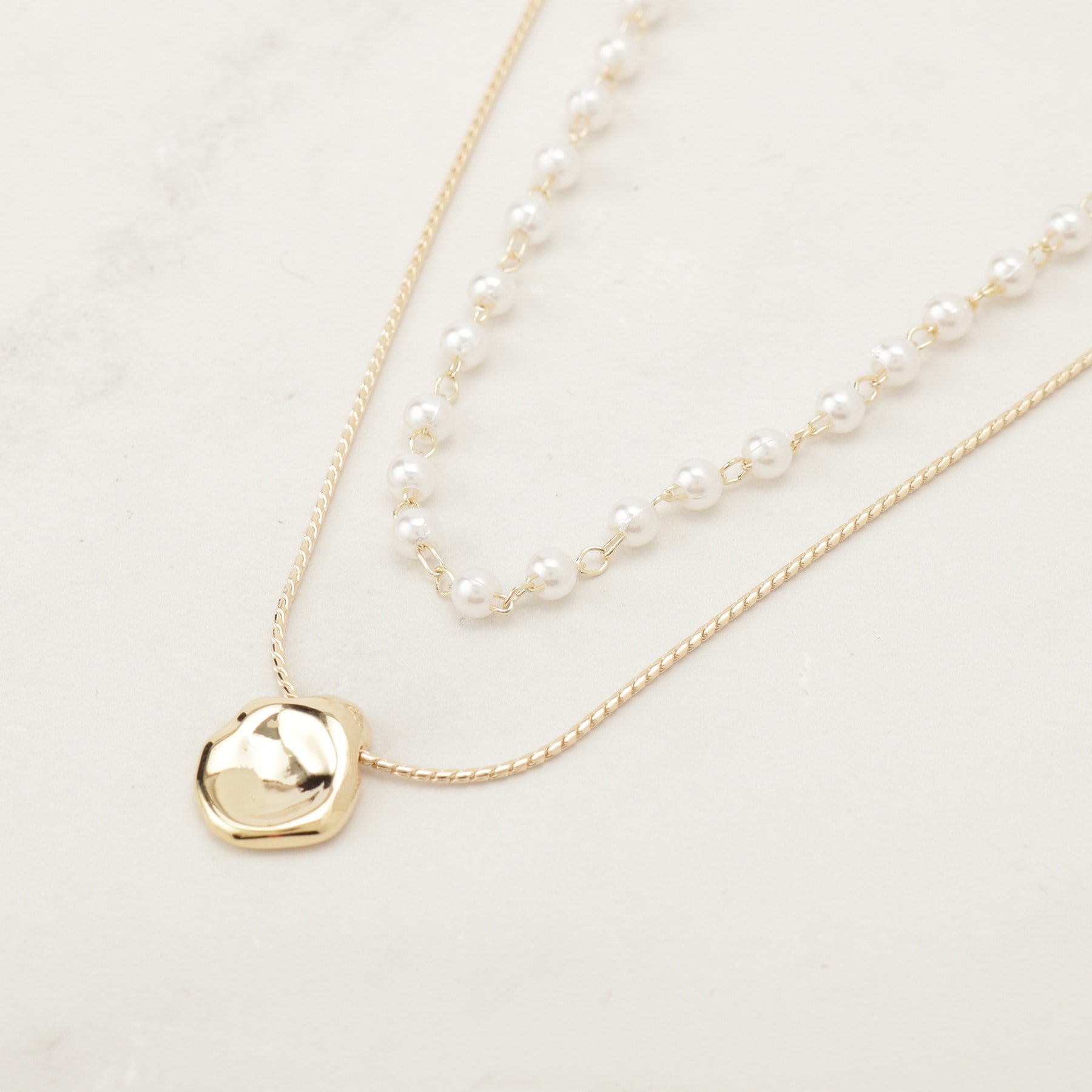 クチュール ブローチ Couture Brooch レイヤードパール調ネックレス （ゴールド(007)） ゴールド(007)