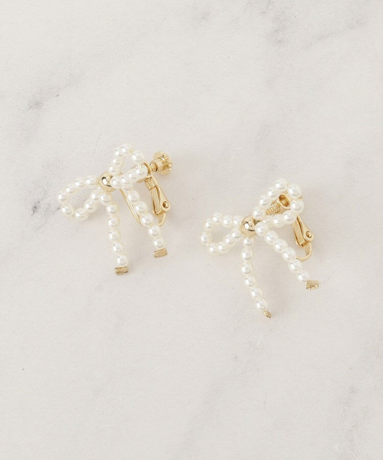 クチュール ブローチ Couture Brooch パール調リボンデザインイヤリング （ゴールド(007)） ゴールド(007)