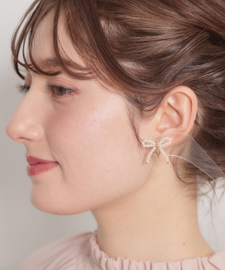 クチュール ブローチ Couture Brooch パール調リボンデザインイヤリング （ゴールド(007)） ゴールド(007)