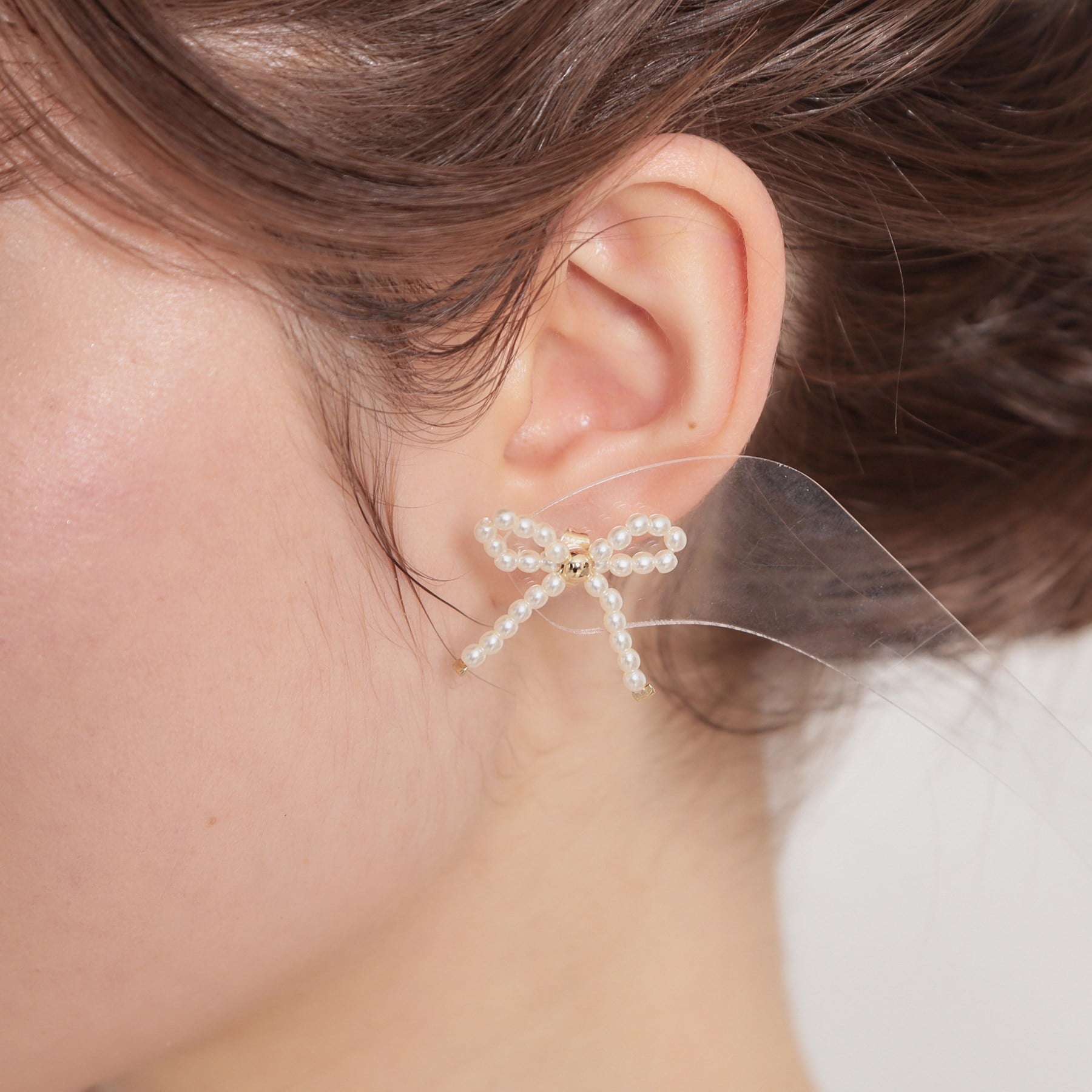 クチュール ブローチ Couture Brooch パール調リボンデザインピアス （ゴールド(007)） ゴールド(007)