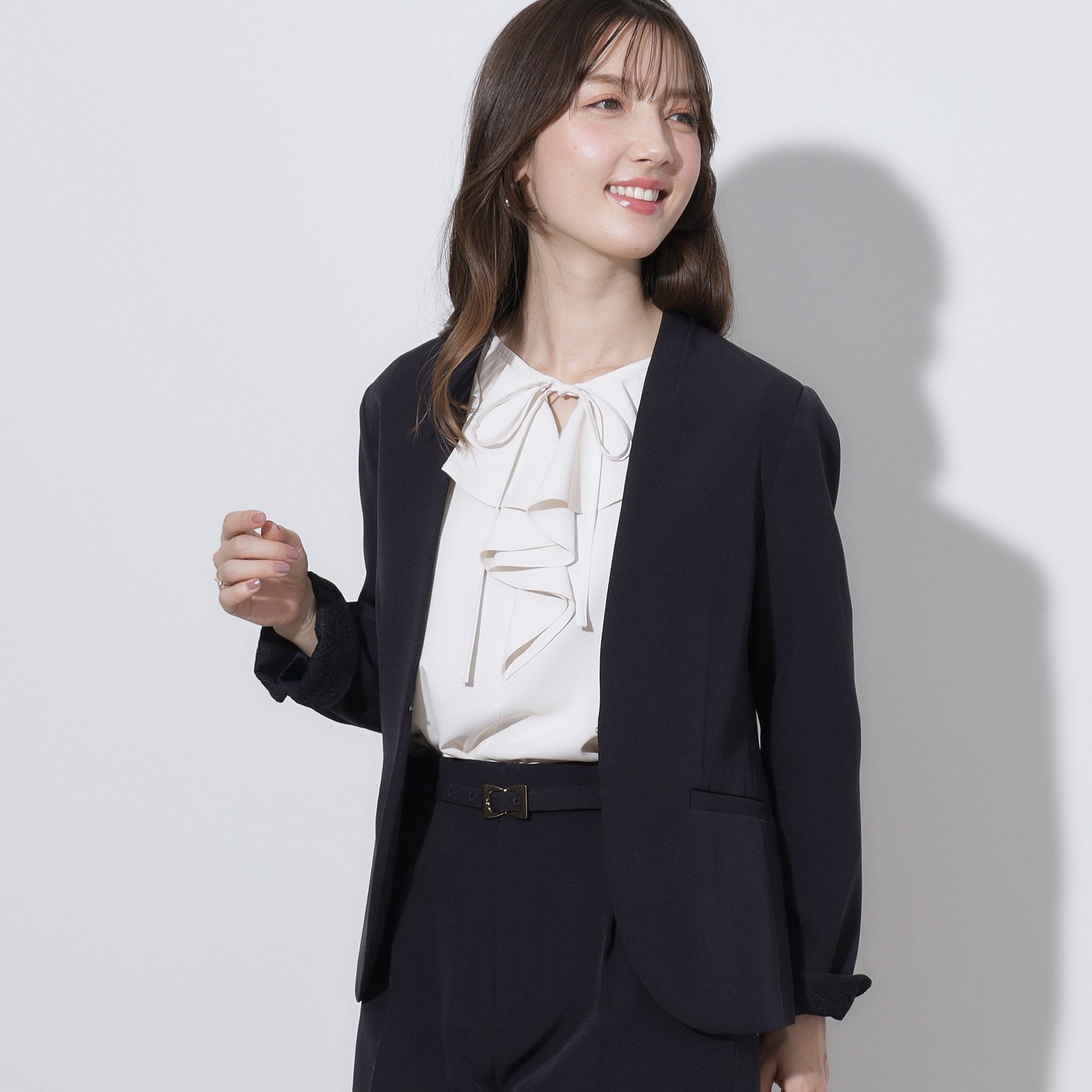 クチュール ブローチ Couture Brooch ダブルクロスカラーレスジャケット （グレージュ(050)） グレージュ(050)