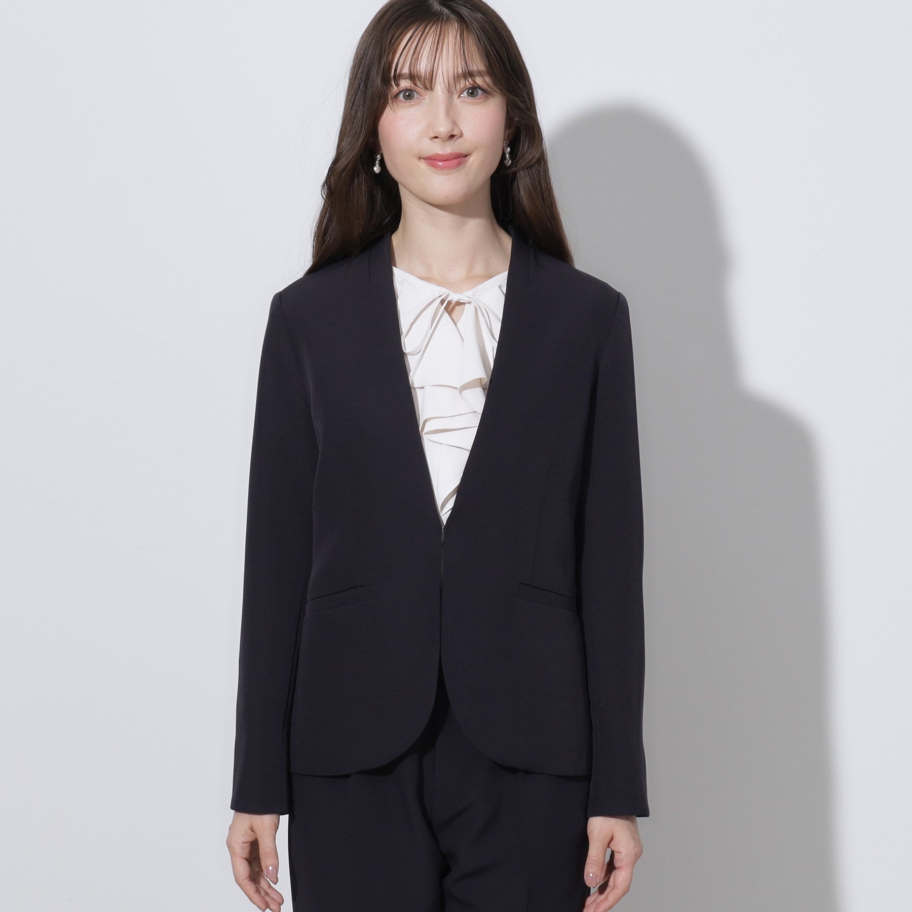 クチュール ブローチ Couture Brooch ダブルクロスカラーレスジャケット （グレージュ(050)） グレージュ(050)