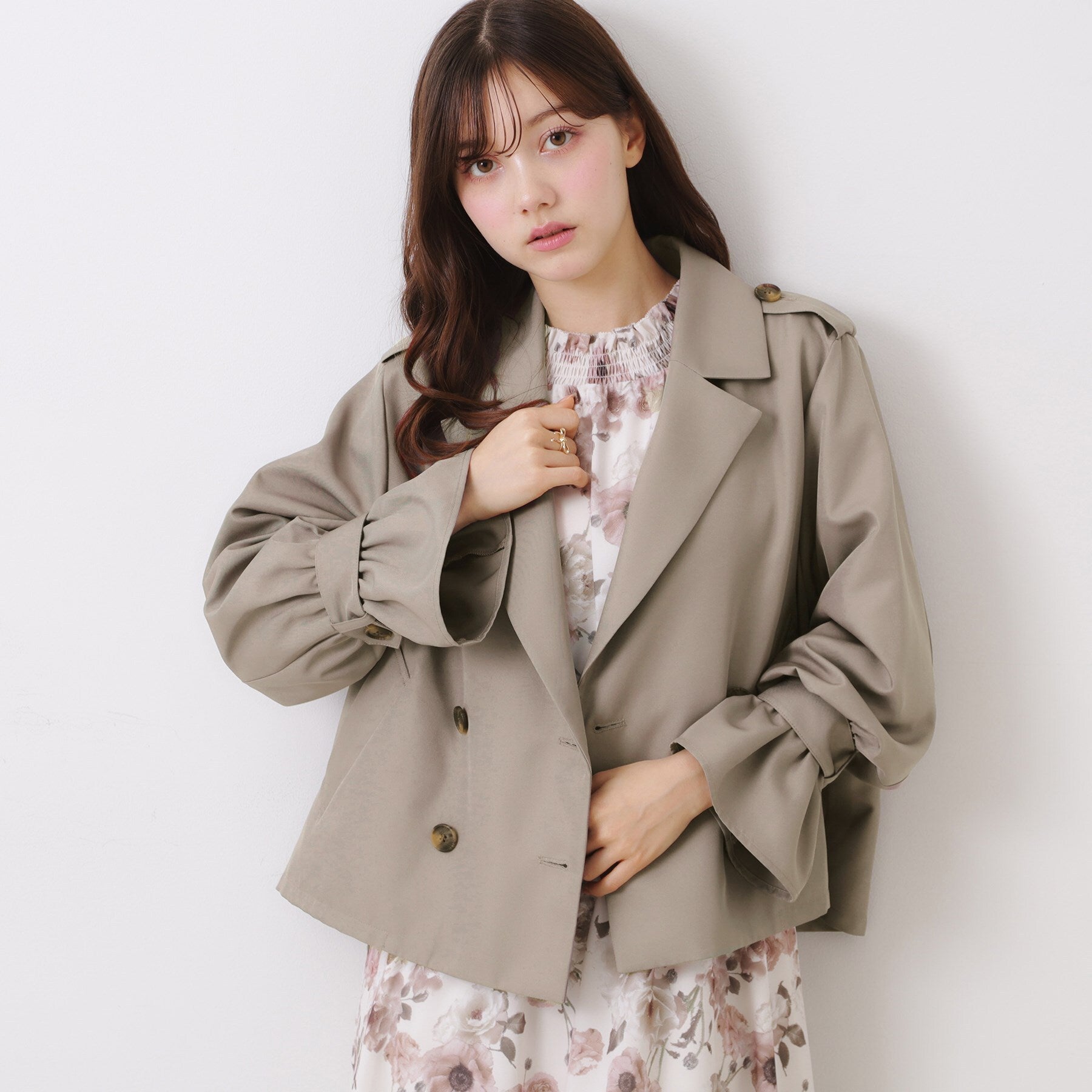 クチュール ブローチ Couture Brooch 撥水ショートトレンチ （ベージュ(052)） ベージュ(052)