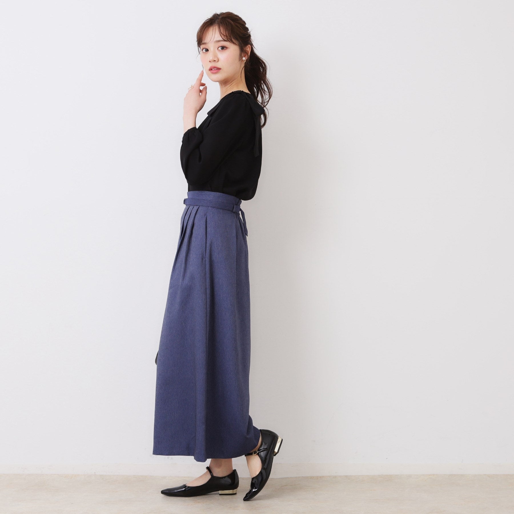 クチュール ブローチ Couture Brooch 肩リボンシフォンブラウス （オフホワイト(503)） オフホワイト(503)