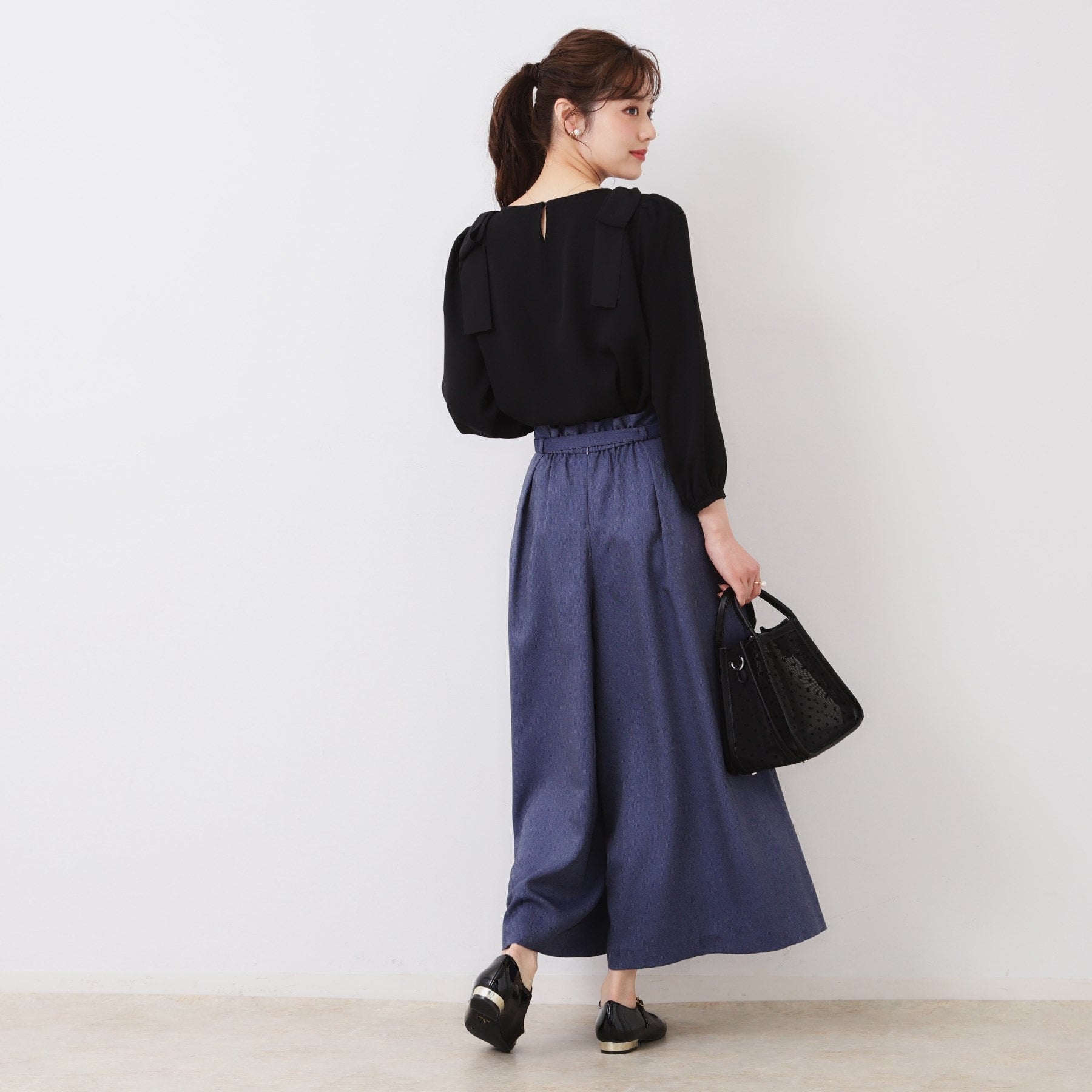 クチュール ブローチ Couture Brooch 肩リボンシフォンブラウス （オフホワイト(503)） オフホワイト(503)