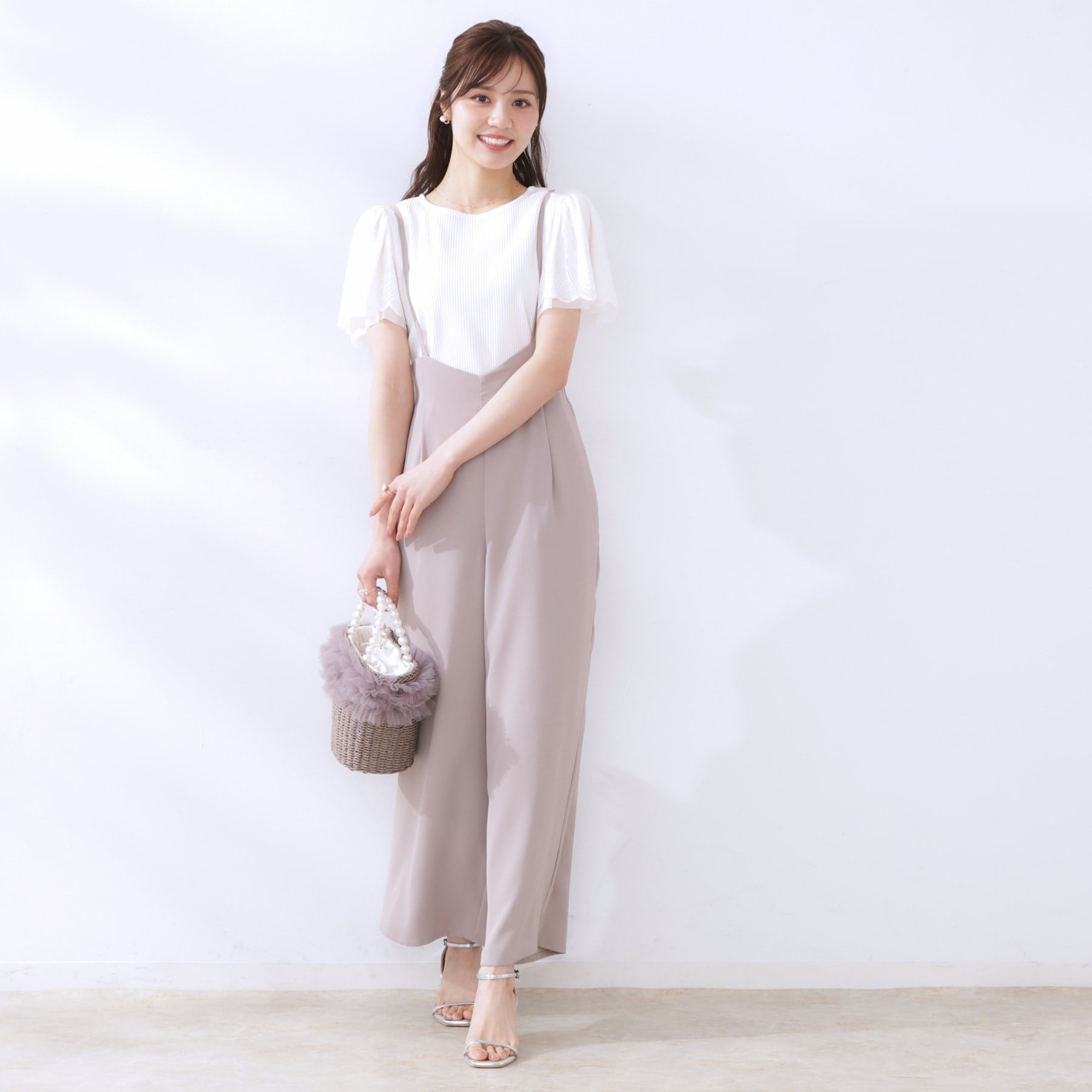 クチュール ブローチ Couture Brooch レース袖テレコトップス （ボルドー(064)） ボルドー(064)