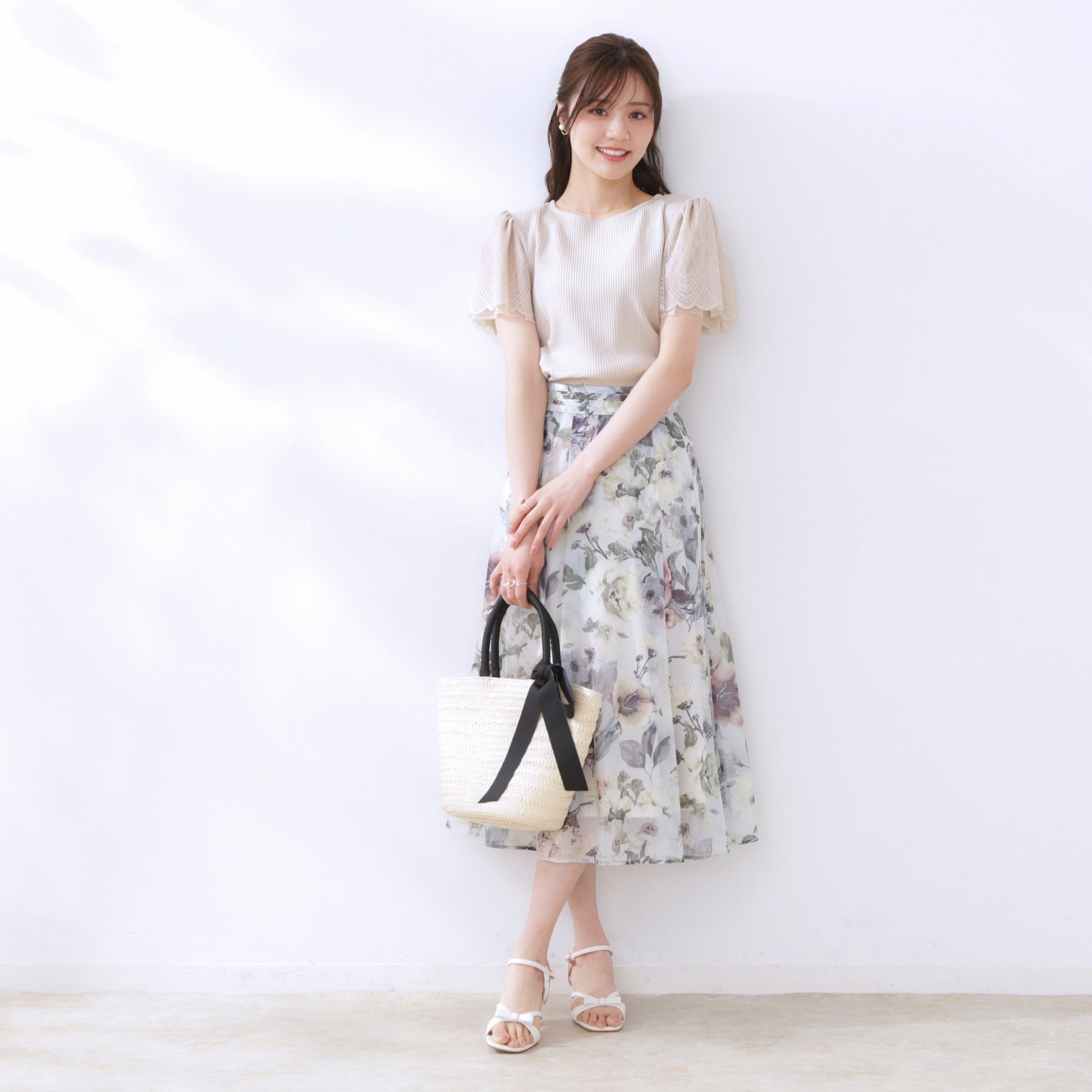 クチュール ブローチ Couture Brooch レース袖テレコトップス （ボルドー(064)） ボルドー(064)