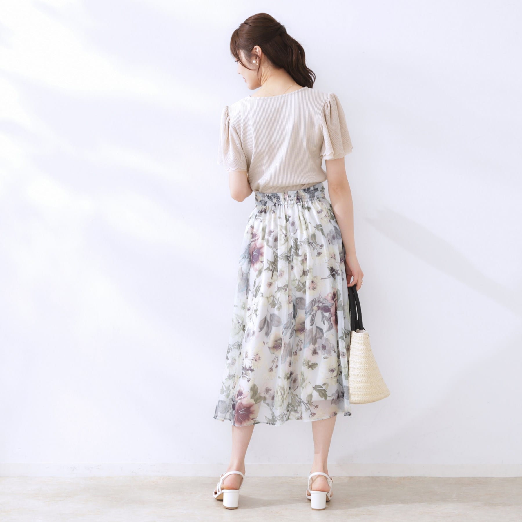 クチュール ブローチ Couture Brooch レース袖テレコトップス （ボルドー(064)） ボルドー(064)