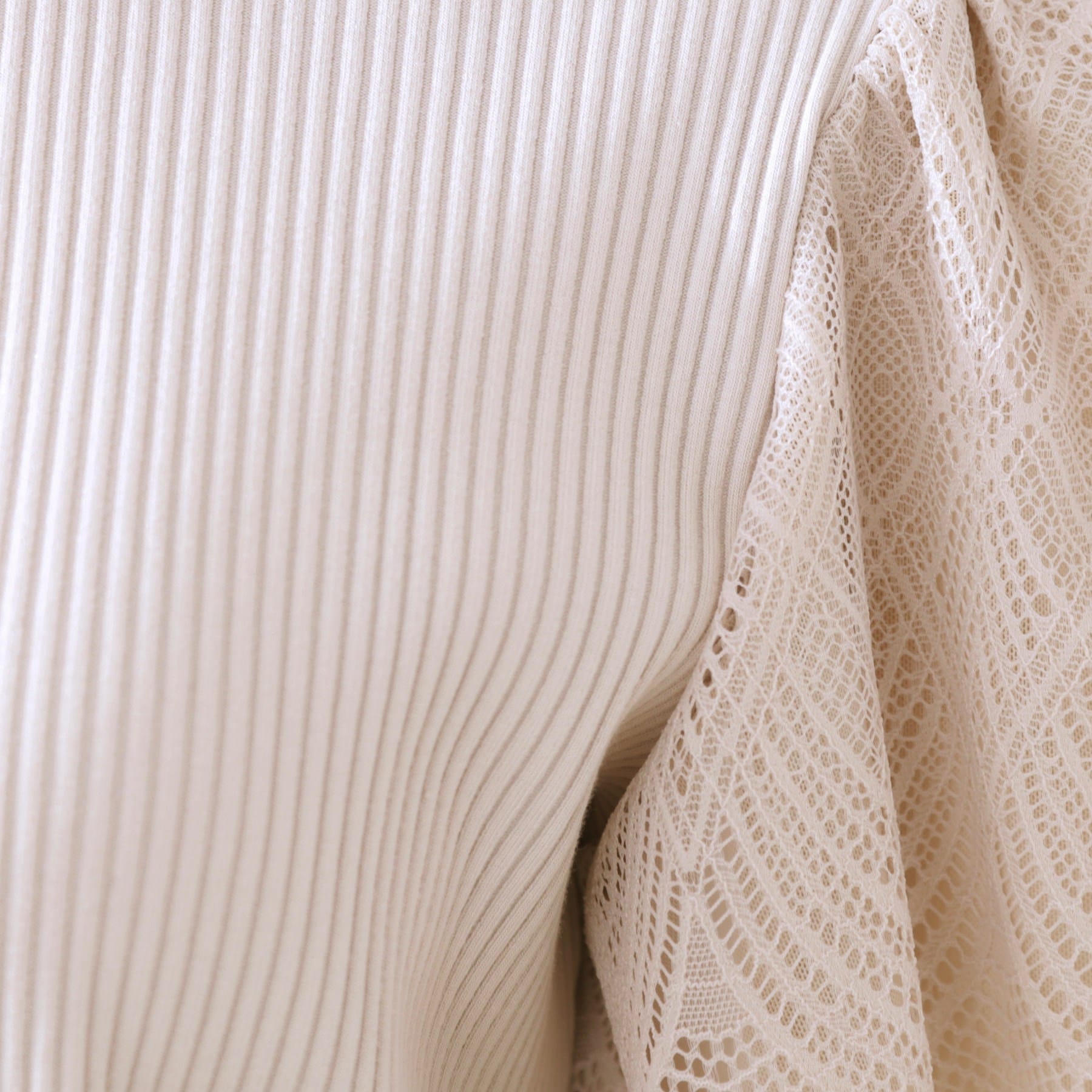 クチュール ブローチ Couture Brooch レース袖テレコトップス （ボルドー(064)） ボルドー(064)