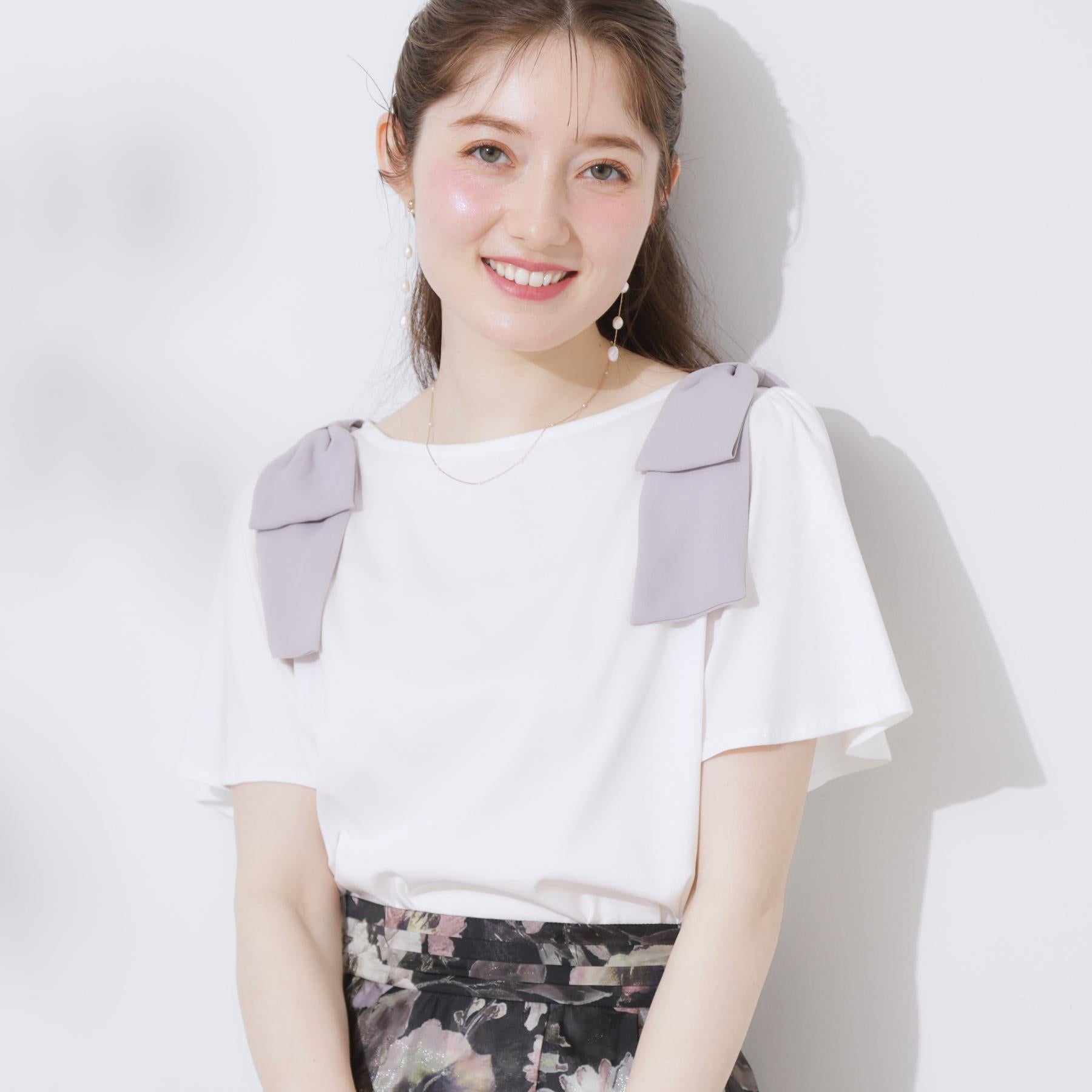 クチュール ブローチ Couture Brooch 肩リボントップス （オフホワイト(003)） オフホワイト(003)