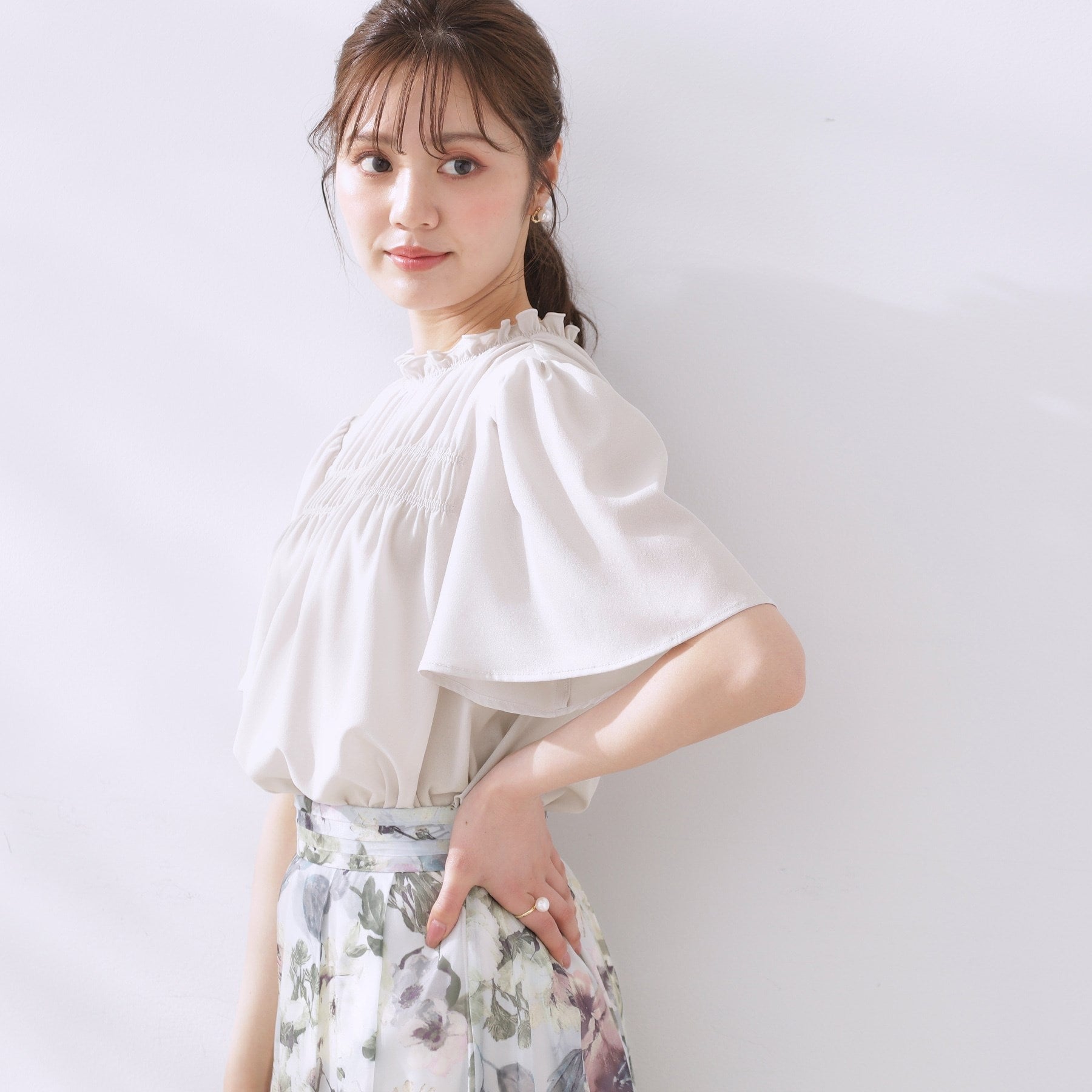 クチュール ブローチ Couture Brooch シャーリングシアーブラウス （チャコールグレー(014)） チャコールグレー(014)