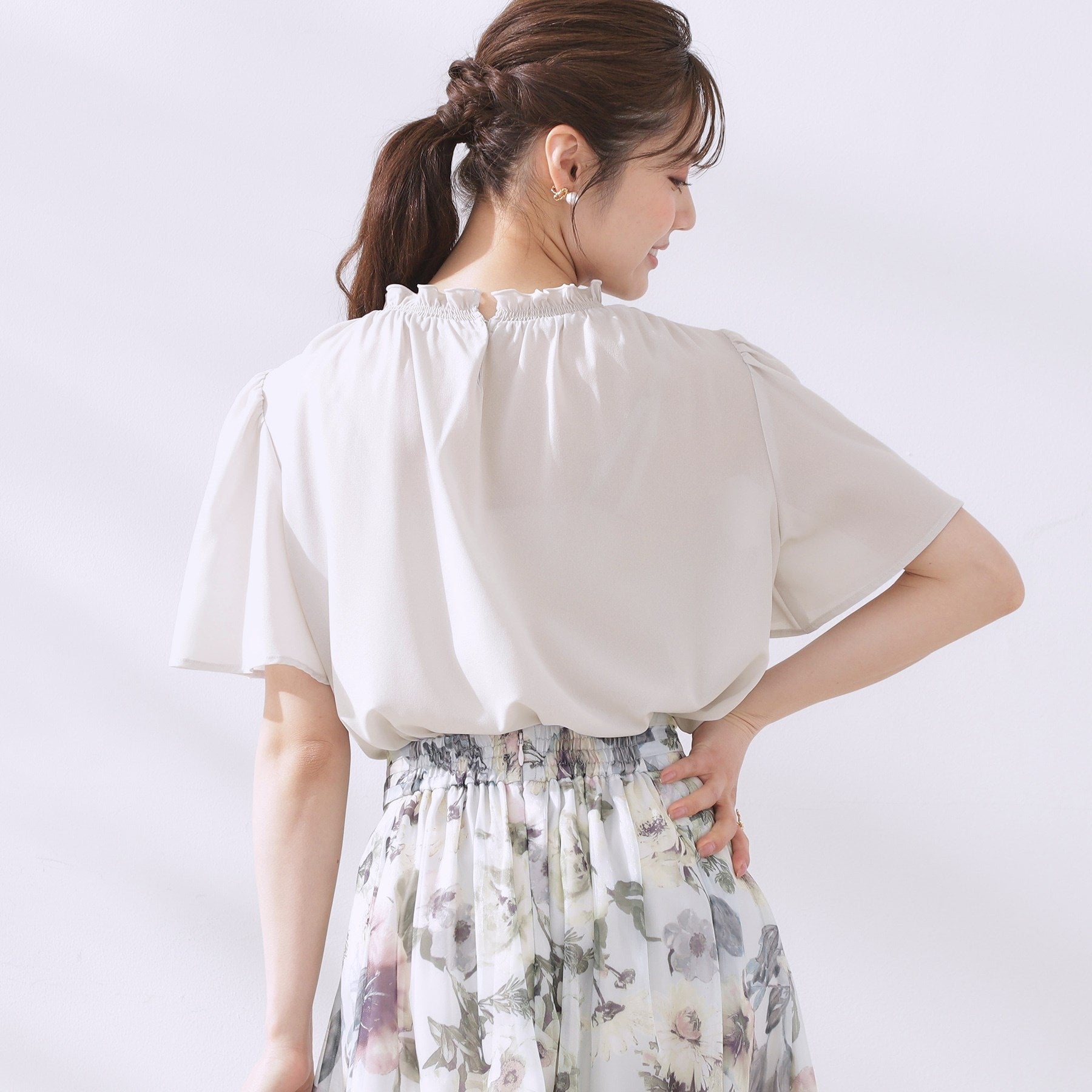 クチュール ブローチ Couture Brooch シャーリングシアーブラウス （チャコールグレー(014)） チャコールグレー(014)