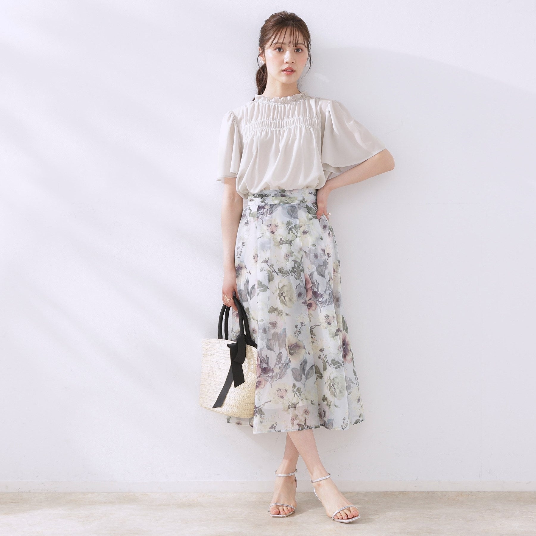 クチュール ブローチ Couture Brooch シャーリングシアーブラウス （チャコールグレー(014)） チャコールグレー(014)