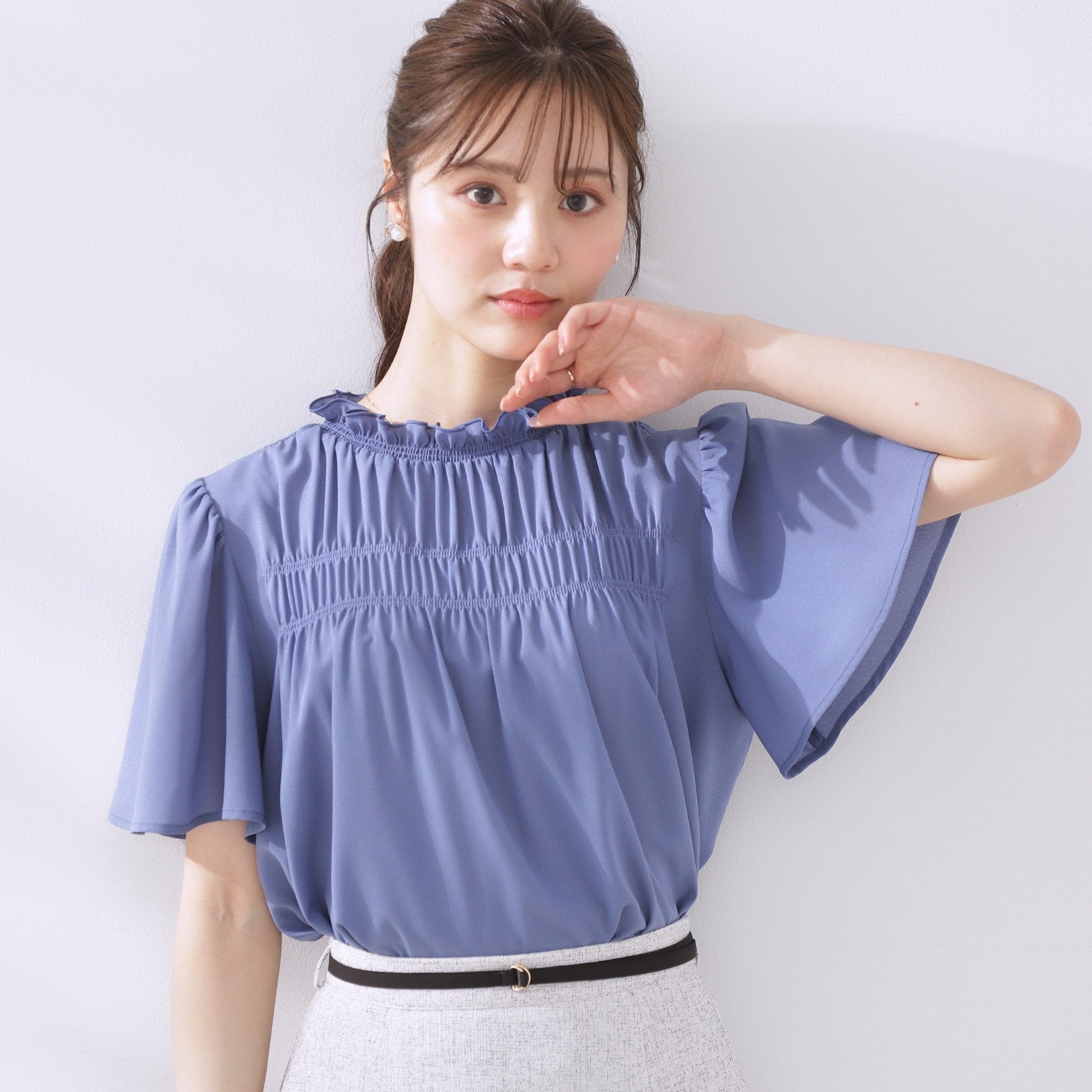 クチュール ブローチ Couture Brooch シャーリングシアーブラウス （チャコールグレー(014)） チャコールグレー(014)