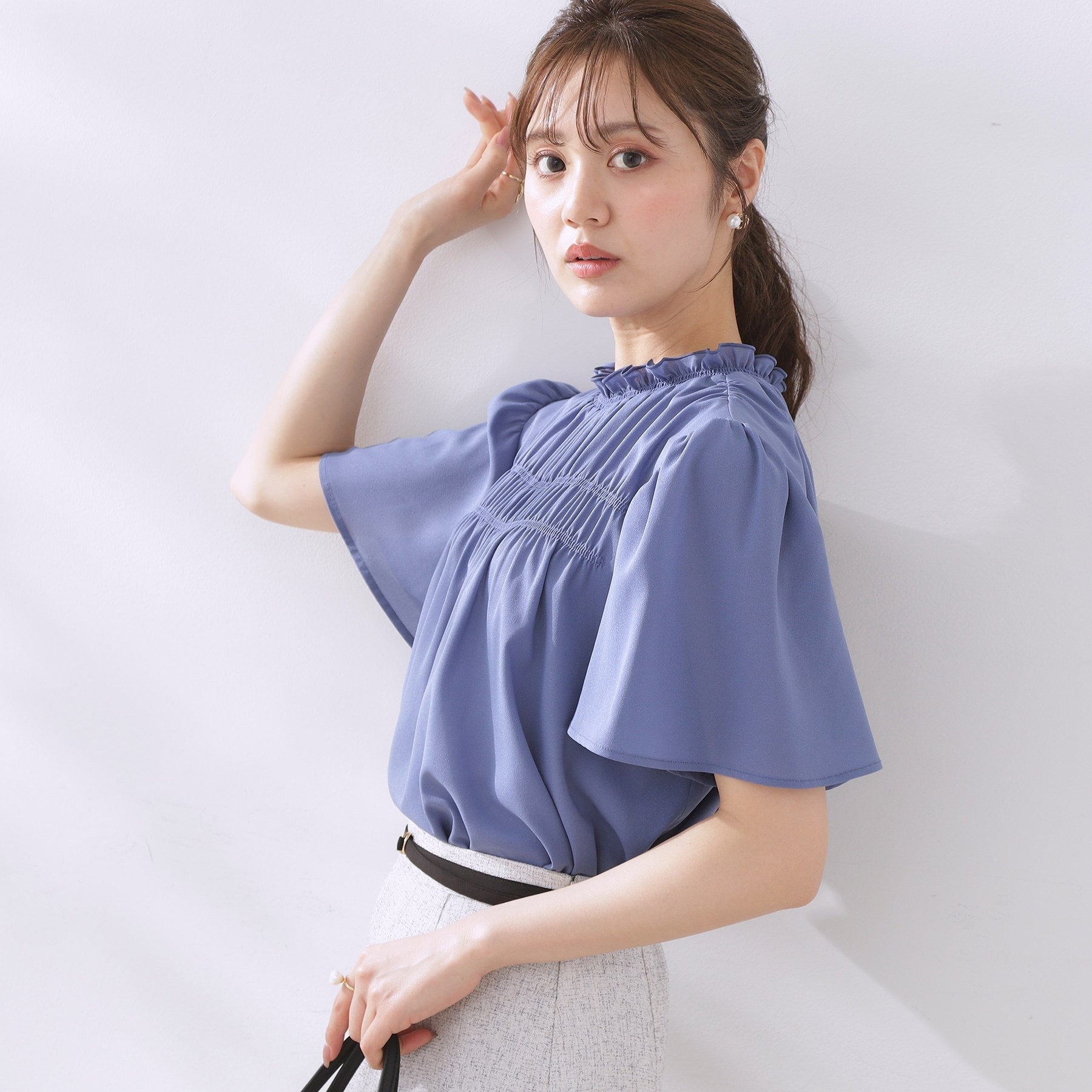 クチュール ブローチ Couture Brooch シャーリングシアーブラウス （チャコールグレー(014)） チャコールグレー(014)