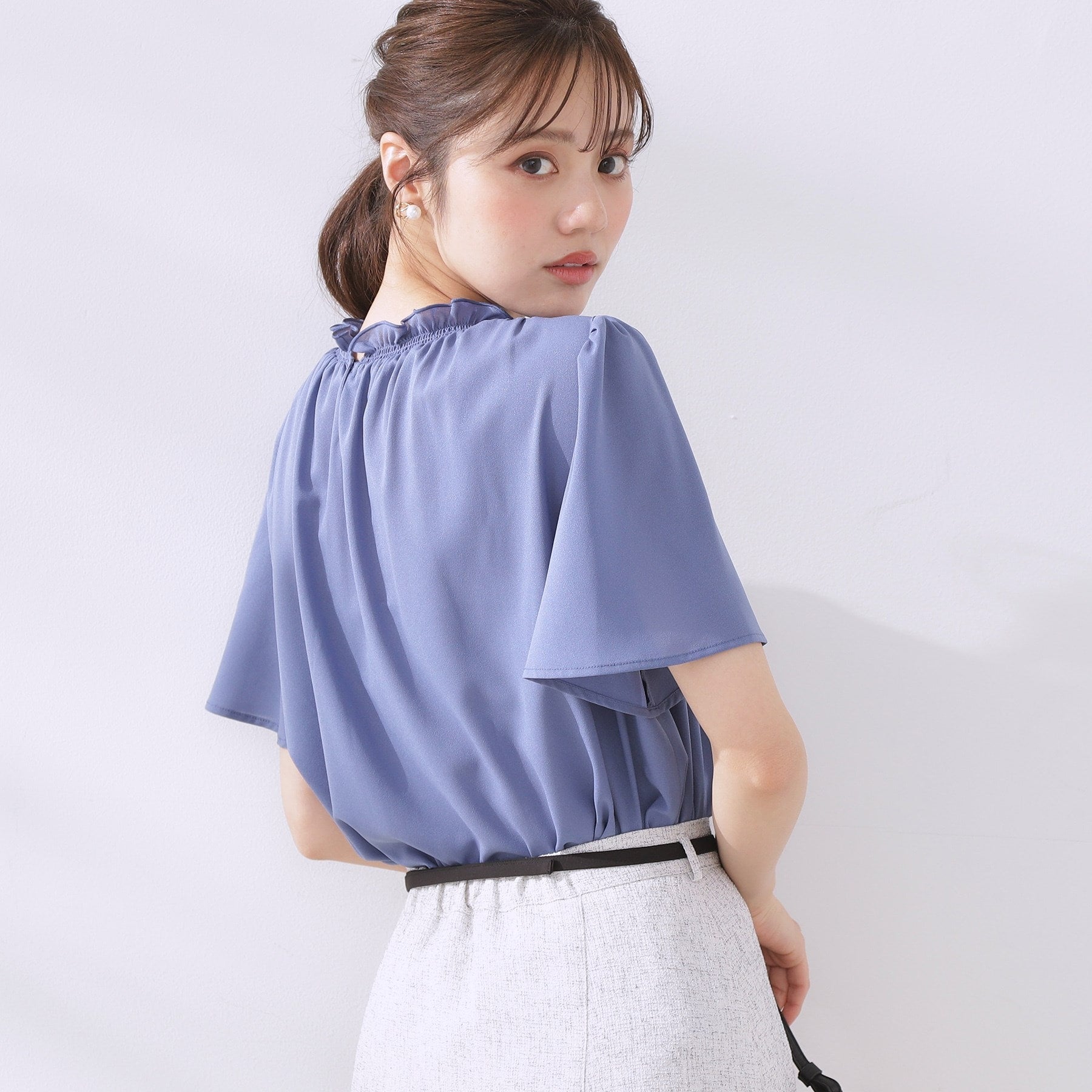 クチュール ブローチ Couture Brooch シャーリングシアーブラウス （チャコールグレー(014)） チャコールグレー(014)