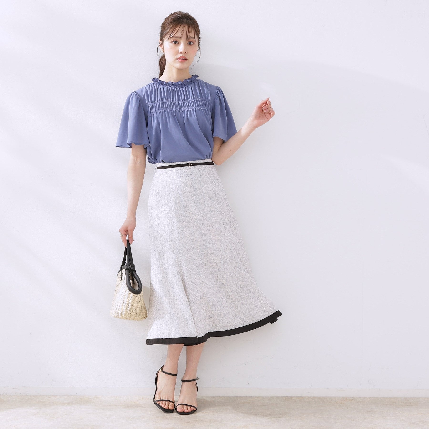 クチュール ブローチ Couture Brooch シャーリングシアーブラウス （チャコールグレー(014)） チャコールグレー(014)