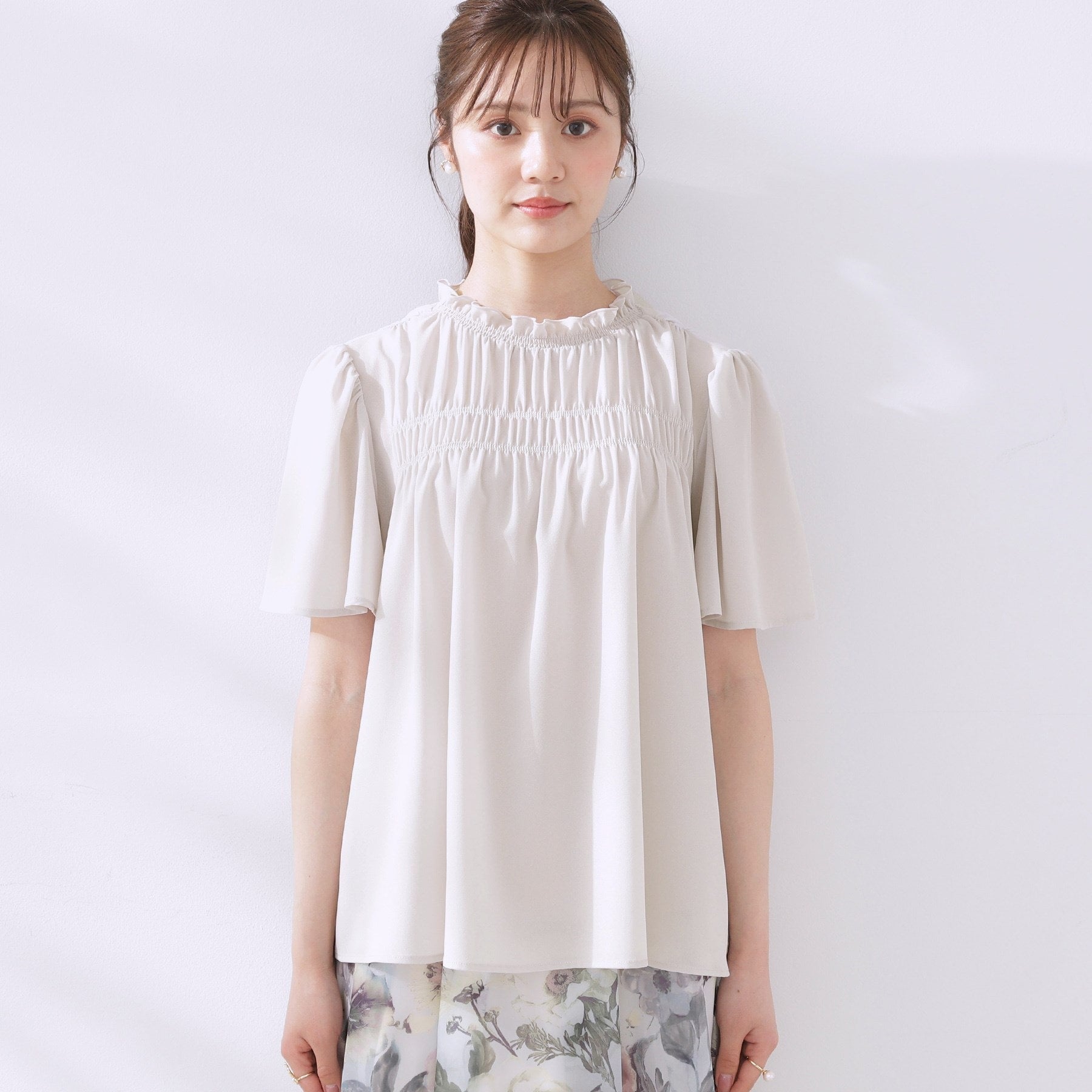 クチュール ブローチ Couture Brooch シャーリングシアーブラウス （チャコールグレー(014)） チャコールグレー(014)