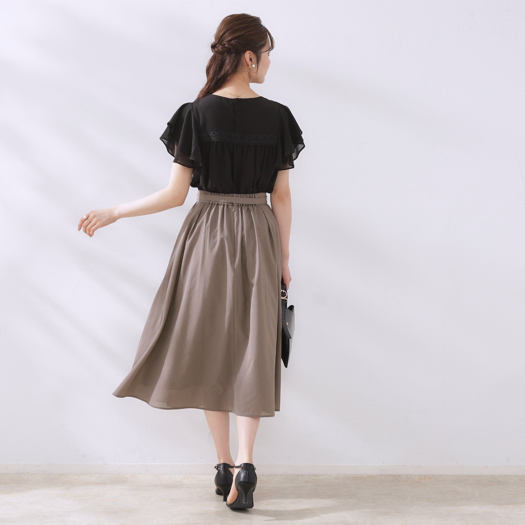 クチュール ブローチ Couture Brooch 細リボン付きパレットボイルスカート （トープ(054)） トープ(054)