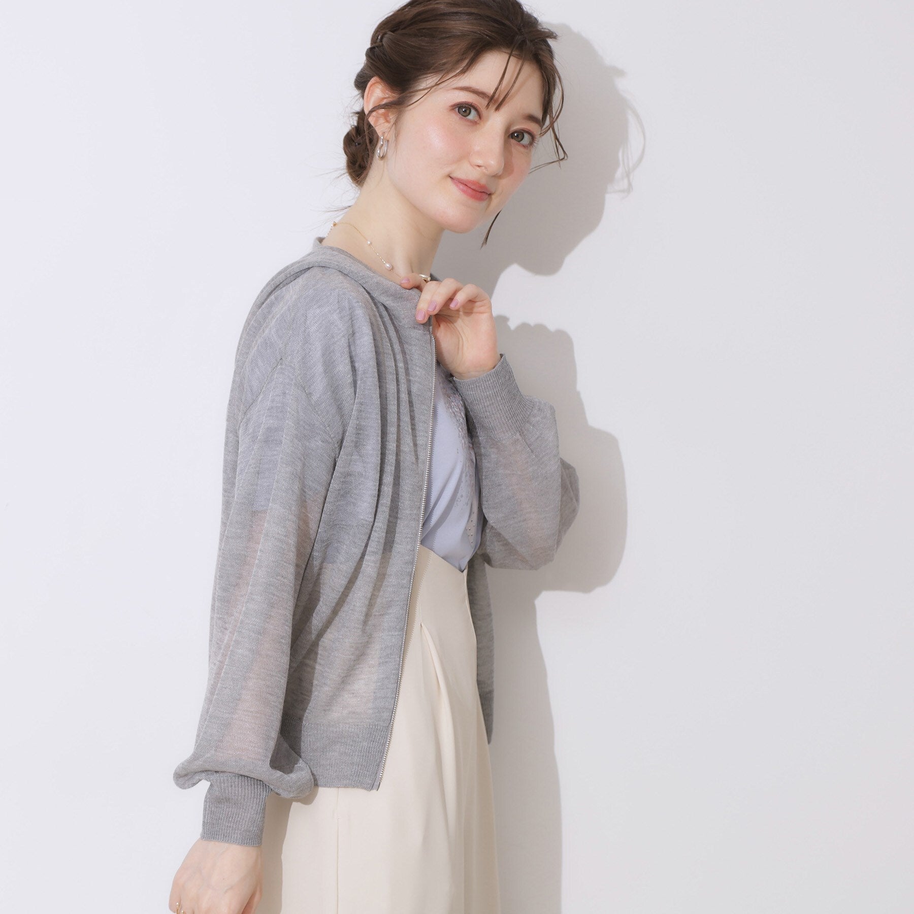 クチュール ブローチ Couture Brooch LEVITAジップアップフーディー （ライトグレー(011)） ライトグレー(011)