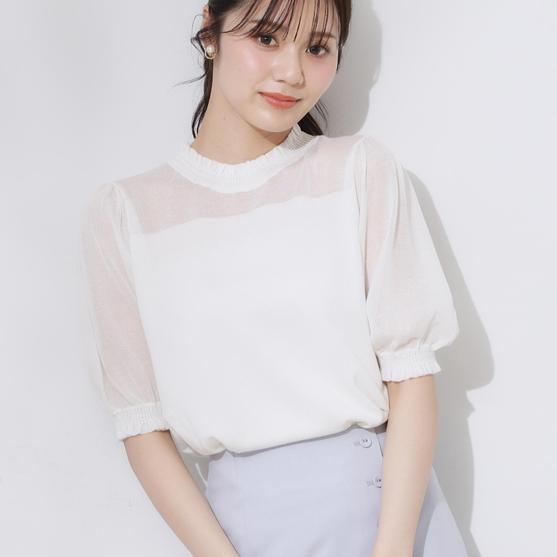 クチュール ブローチ Couture Brooch LEVITAシアーシャーリングニットトップス （オフホワイト(003)） オフホワイト(003)