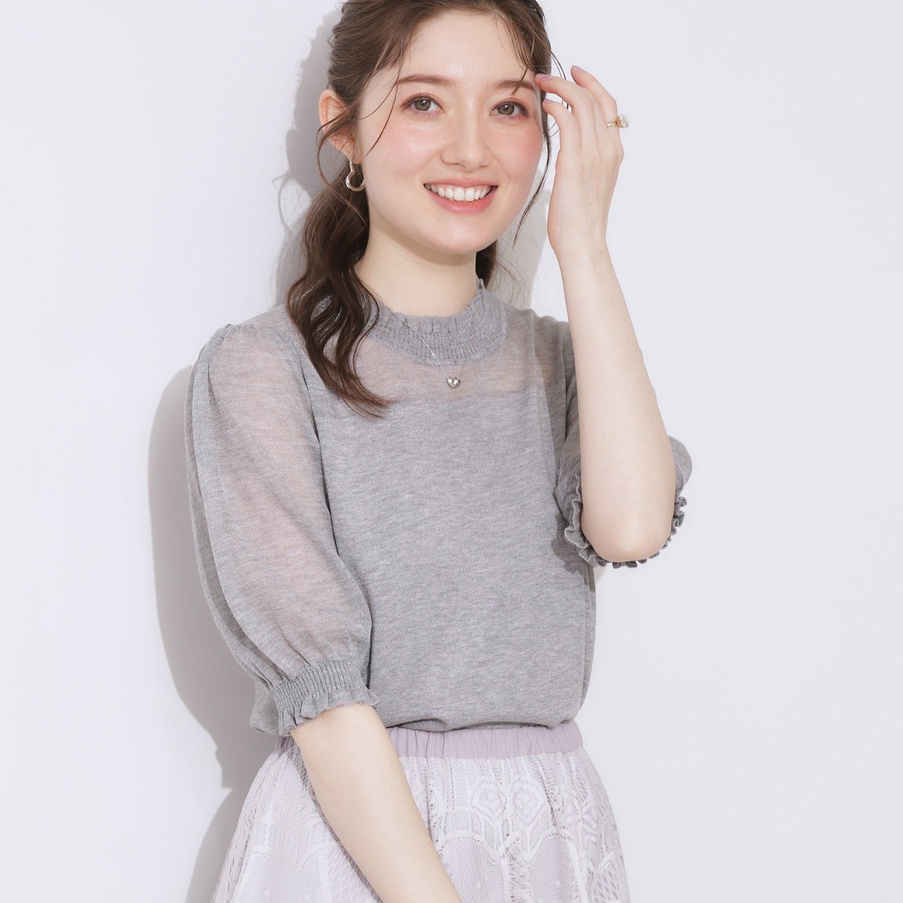 クチュール ブローチ Couture Brooch LEVITAシアーシャーリングニットトップス （オフホワイト(003)） オフホワイト(003)