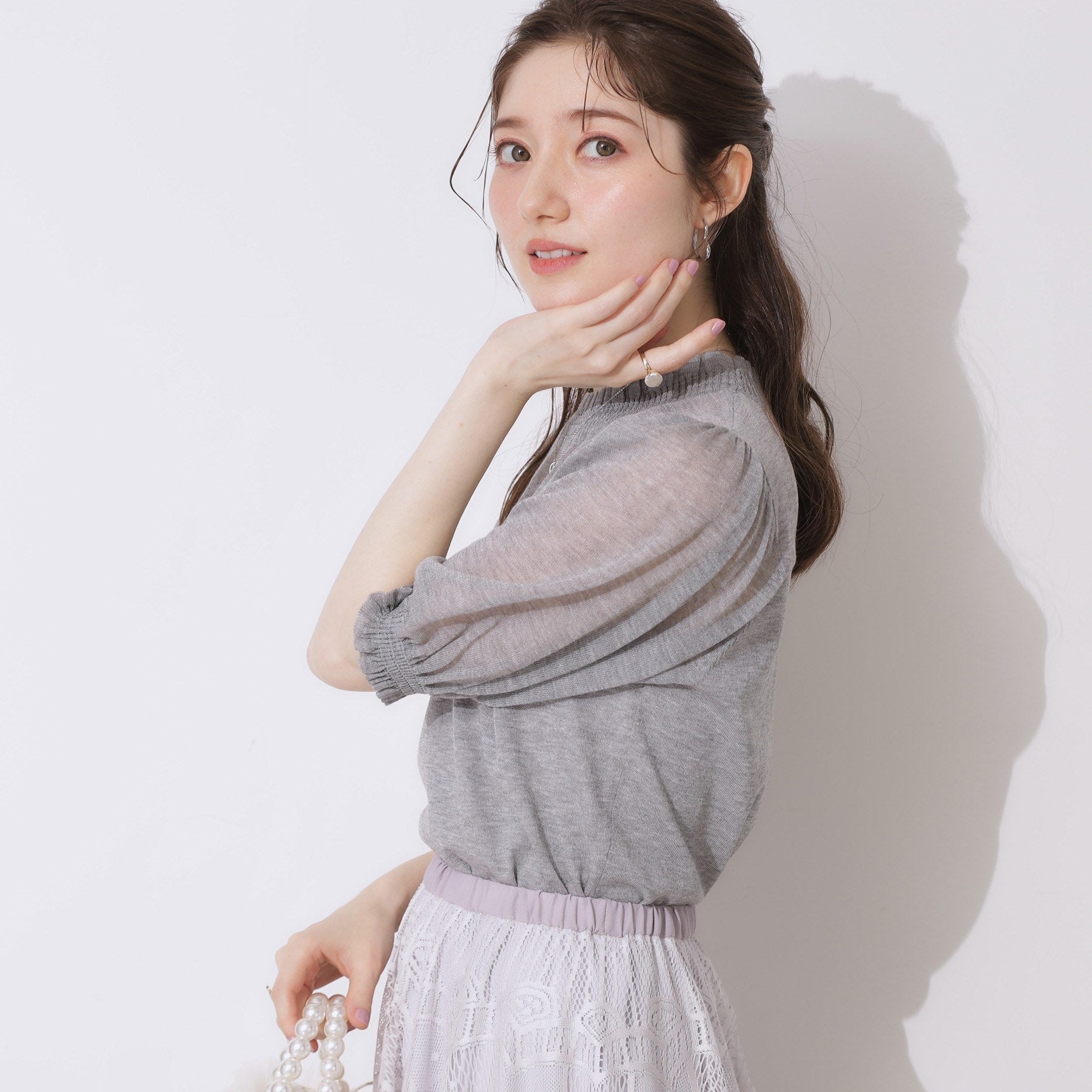クチュール ブローチ Couture Brooch LEVITAシアーシャーリングニットトップス （オフホワイト(003)） オフホワイト(003)