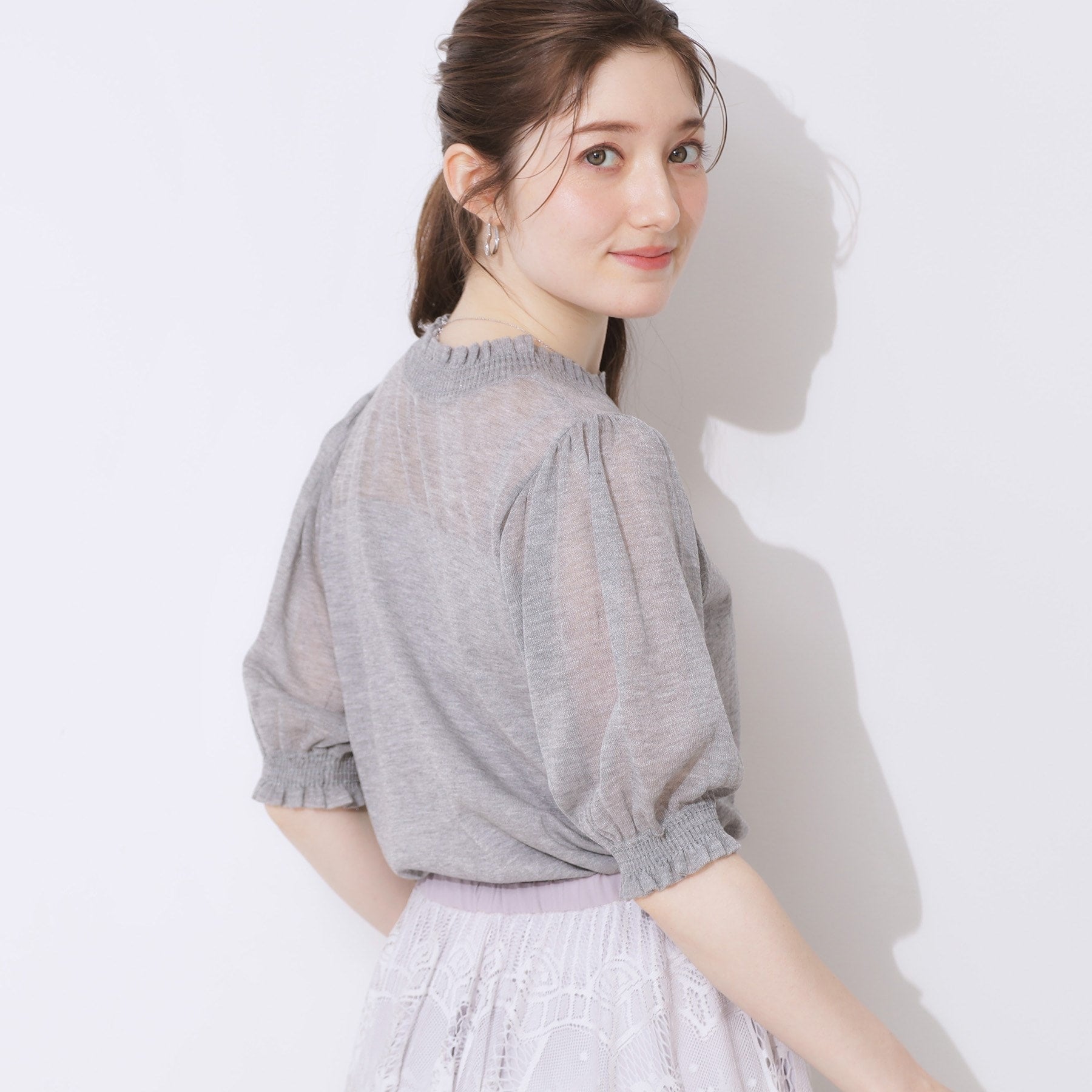 クチュール ブローチ Couture Brooch LEVITAシアーシャーリングニットトップス （オフホワイト(003)） オフホワイト(003)