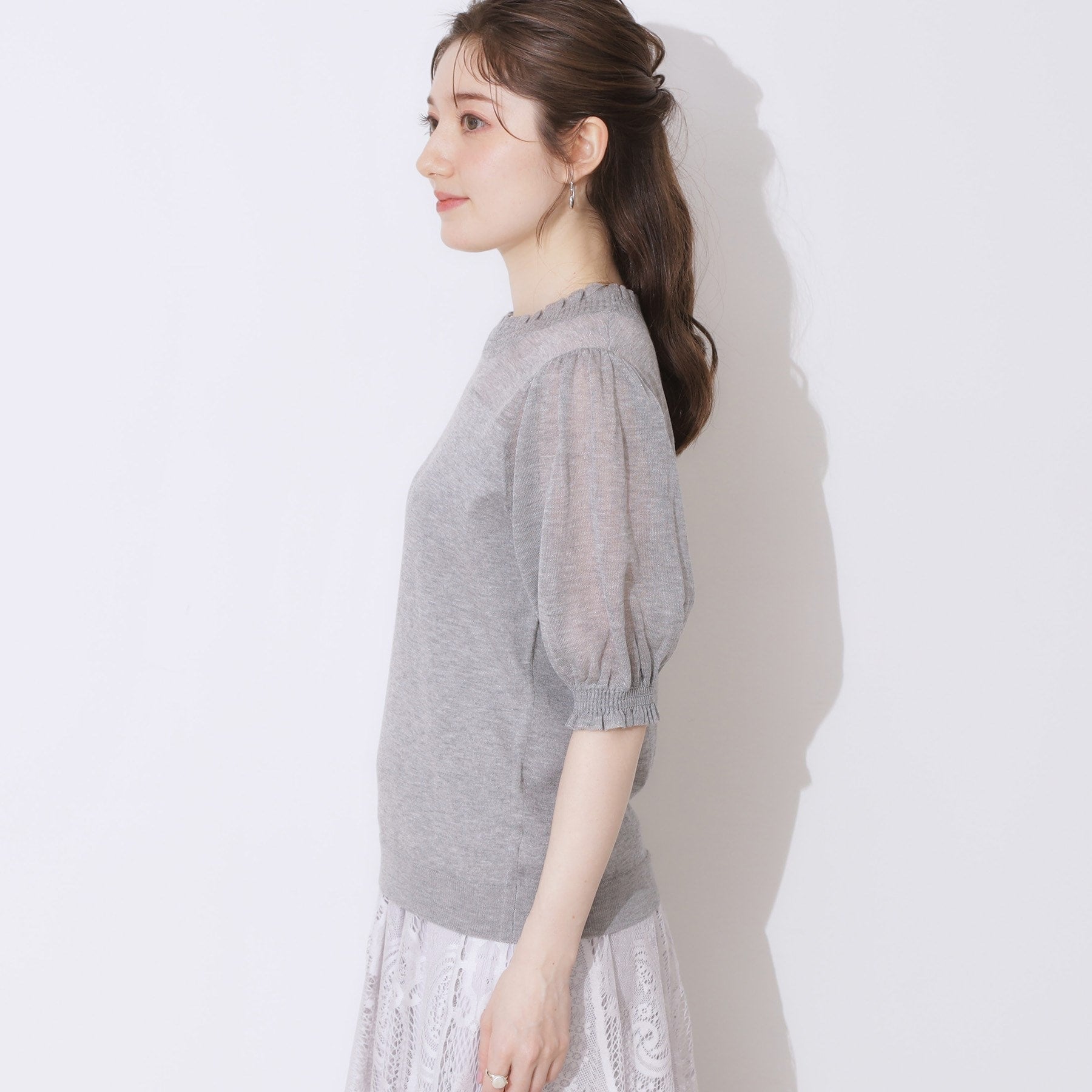クチュール ブローチ Couture Brooch LEVITAシアーシャーリングニットトップス （オフホワイト(003)） オフホワイト(003)