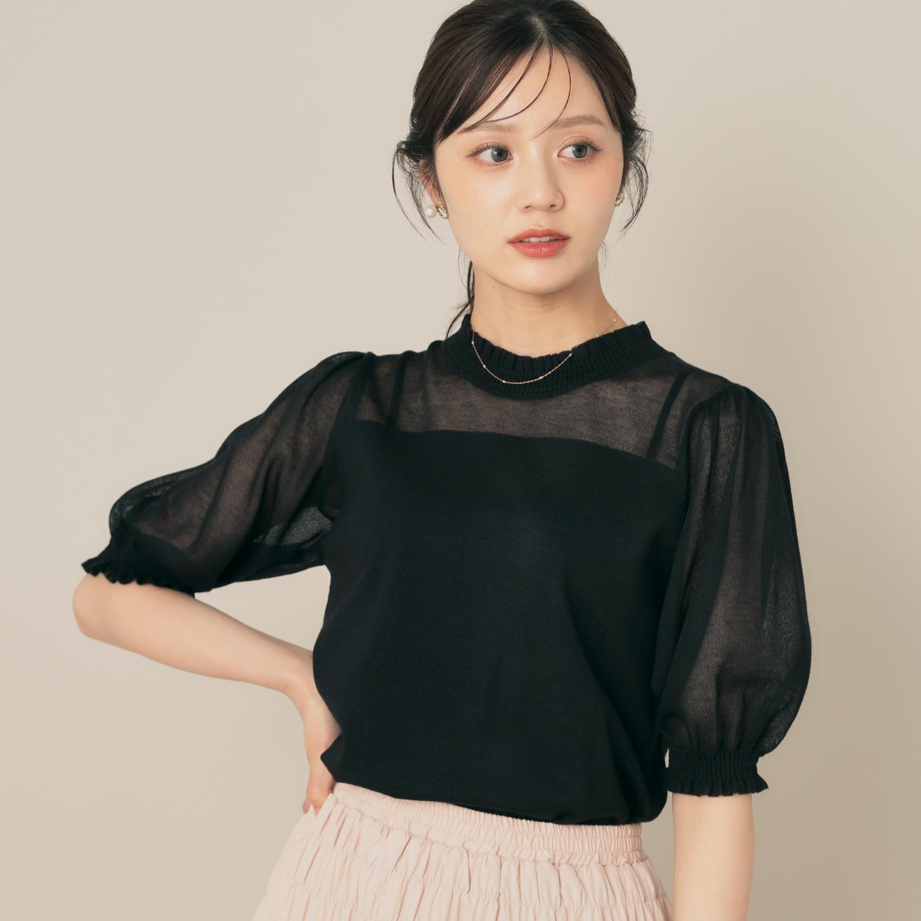 クチュール ブローチ Couture Brooch LEVITAシアーシャーリングニットトップス （ブラック(019)） ブラック(019)