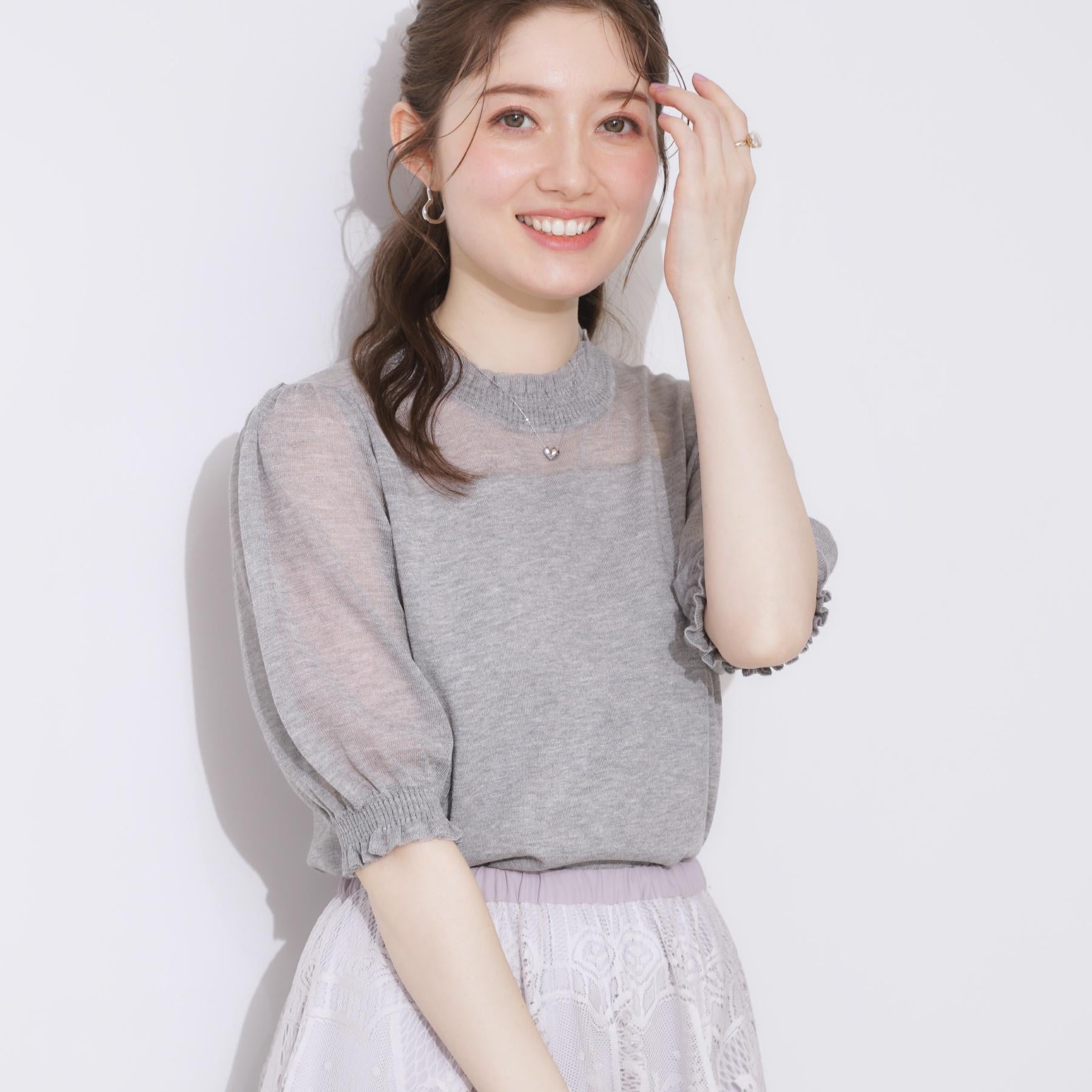 クチュール ブローチ Couture Brooch LEVITAシアーシャーリングニットトップス （ライトグレー(011)） ライトグレー(011)