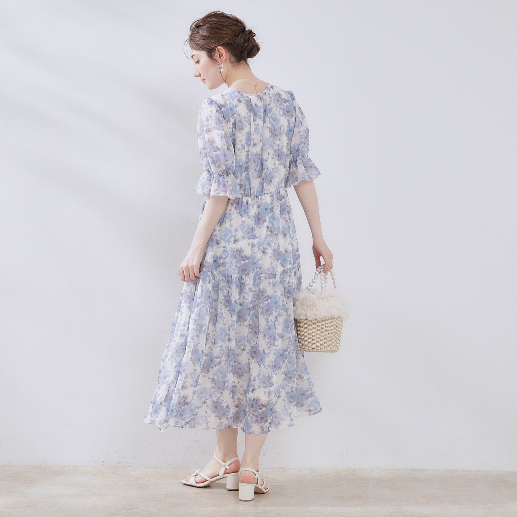 クチュール ブローチ Couture Brooch かすれプリント楊柳ワンピース （ピンク(171)） ピンク(171)