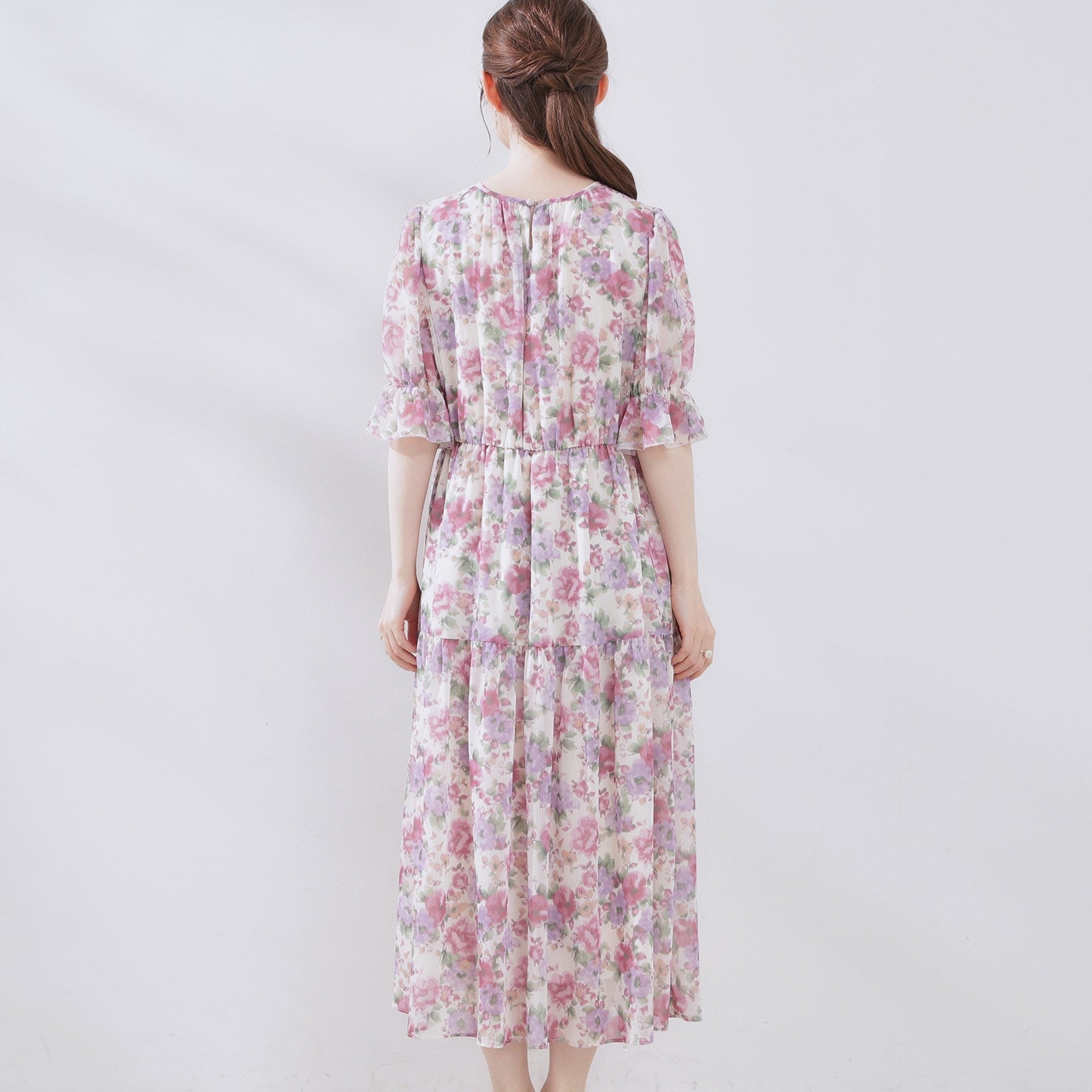 クチュール ブローチ Couture Brooch かすれプリント楊柳ワンピース （ピンク(171)） ピンク(171)