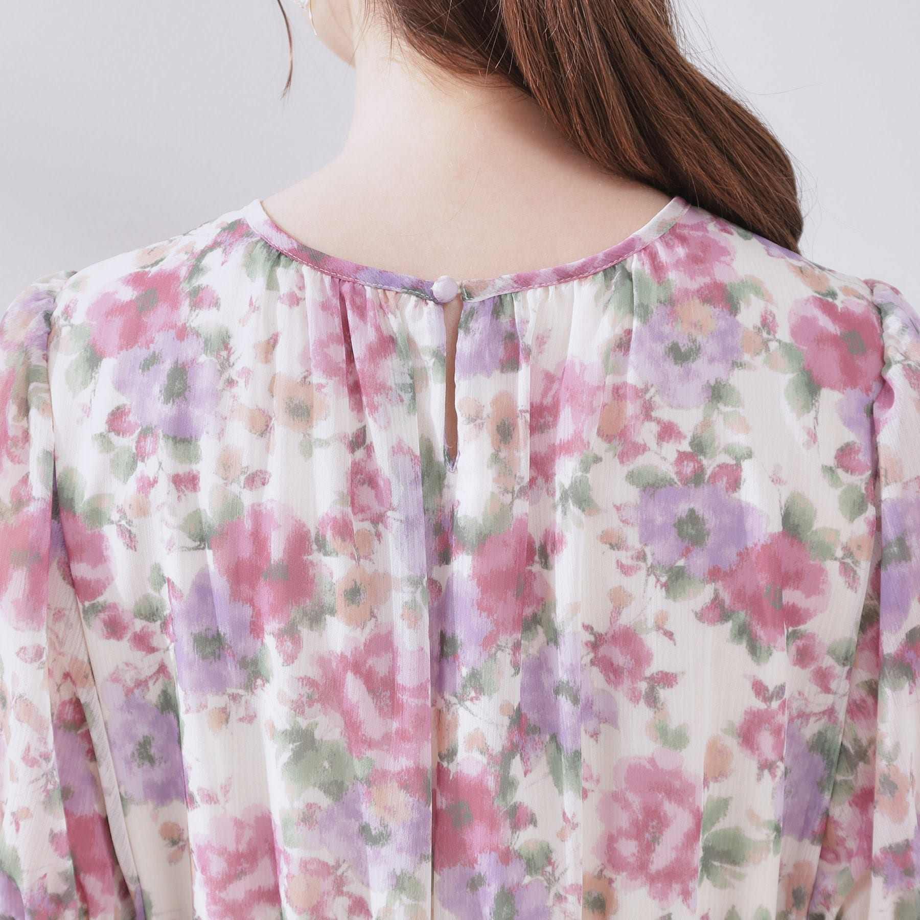 クチュール ブローチ Couture Brooch かすれプリント楊柳ワンピース （ピンク(171)） ピンク(171)