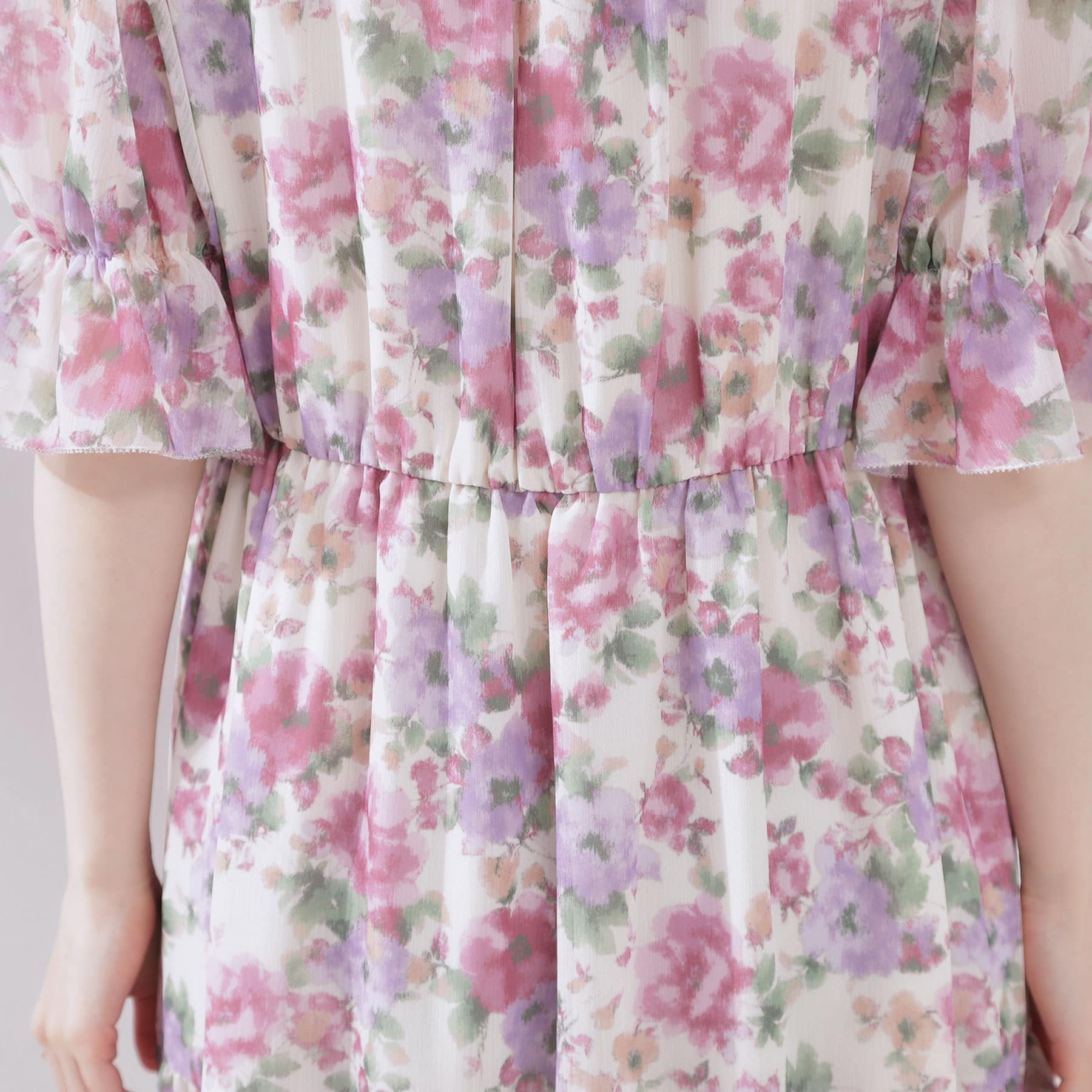 クチュール ブローチ Couture Brooch かすれプリント楊柳ワンピース （ピンク(171)） ピンク(171)