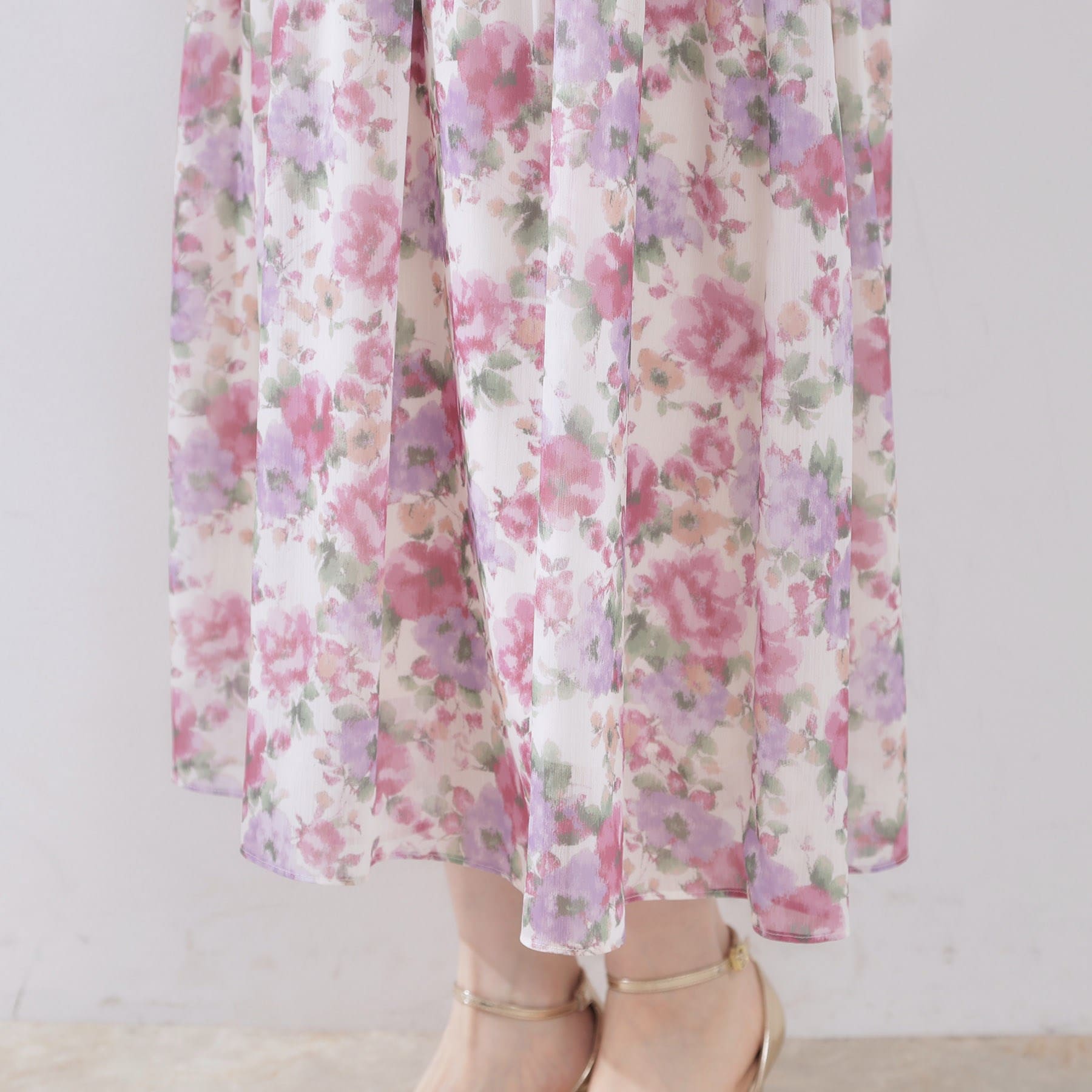 クチュール ブローチ Couture Brooch かすれプリント楊柳ワンピース （ピンク(171)） ピンク(171)