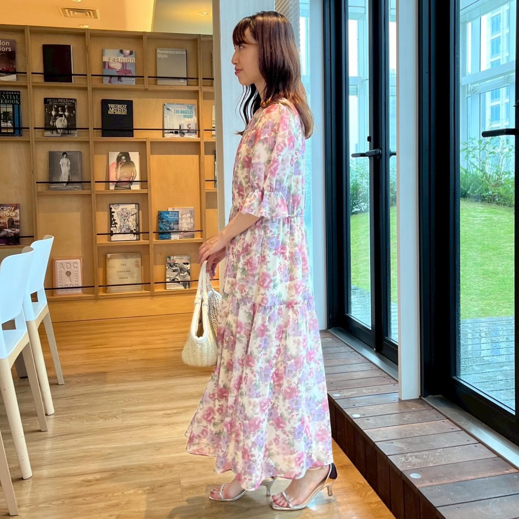 クチュール ブローチ Couture Brooch かすれプリント楊柳ワンピース （ピンク(171)） ピンク(171)