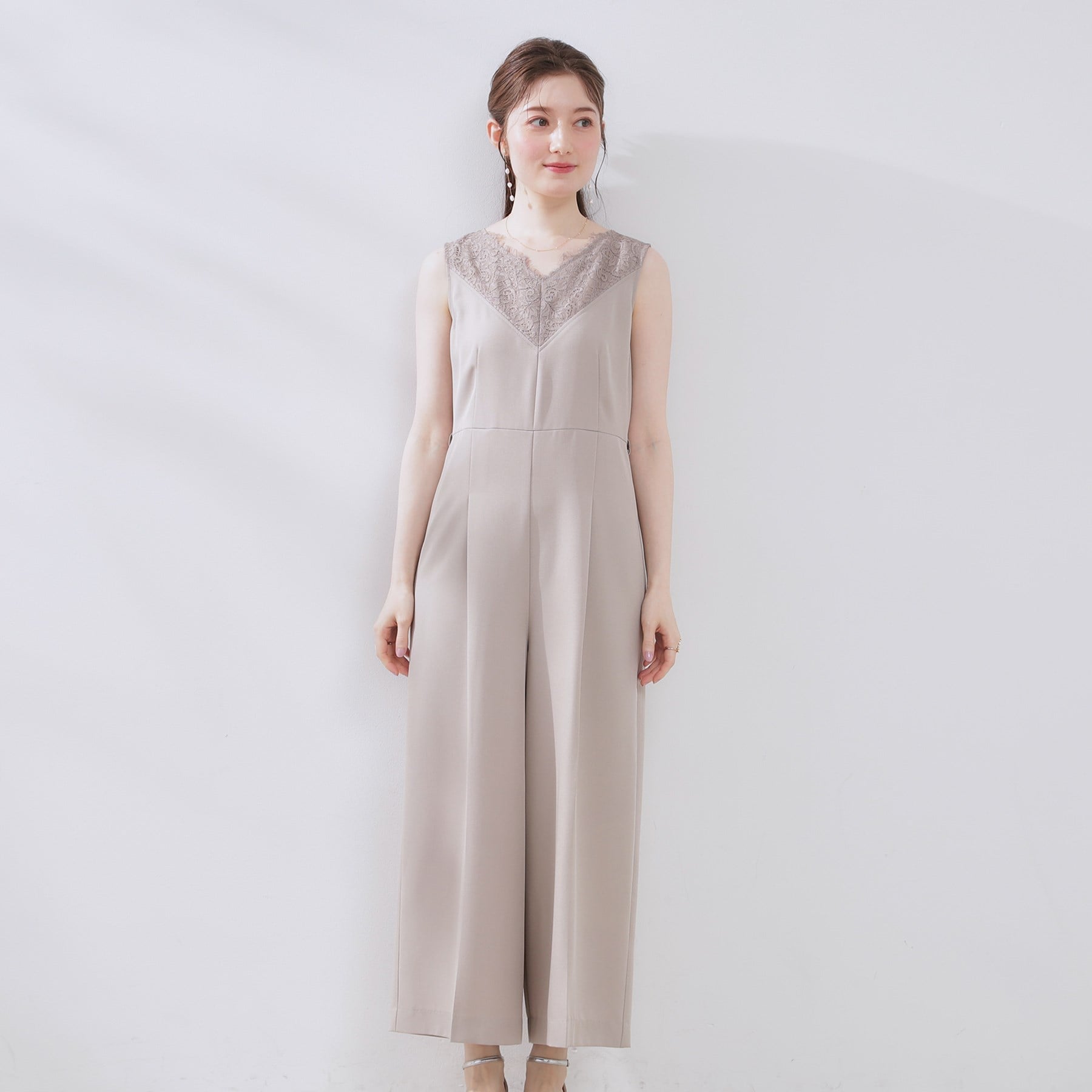 クチュール ブローチ Couture Brooch レース切替デザインオールインワン （ブラック(019)） ブラック(019)