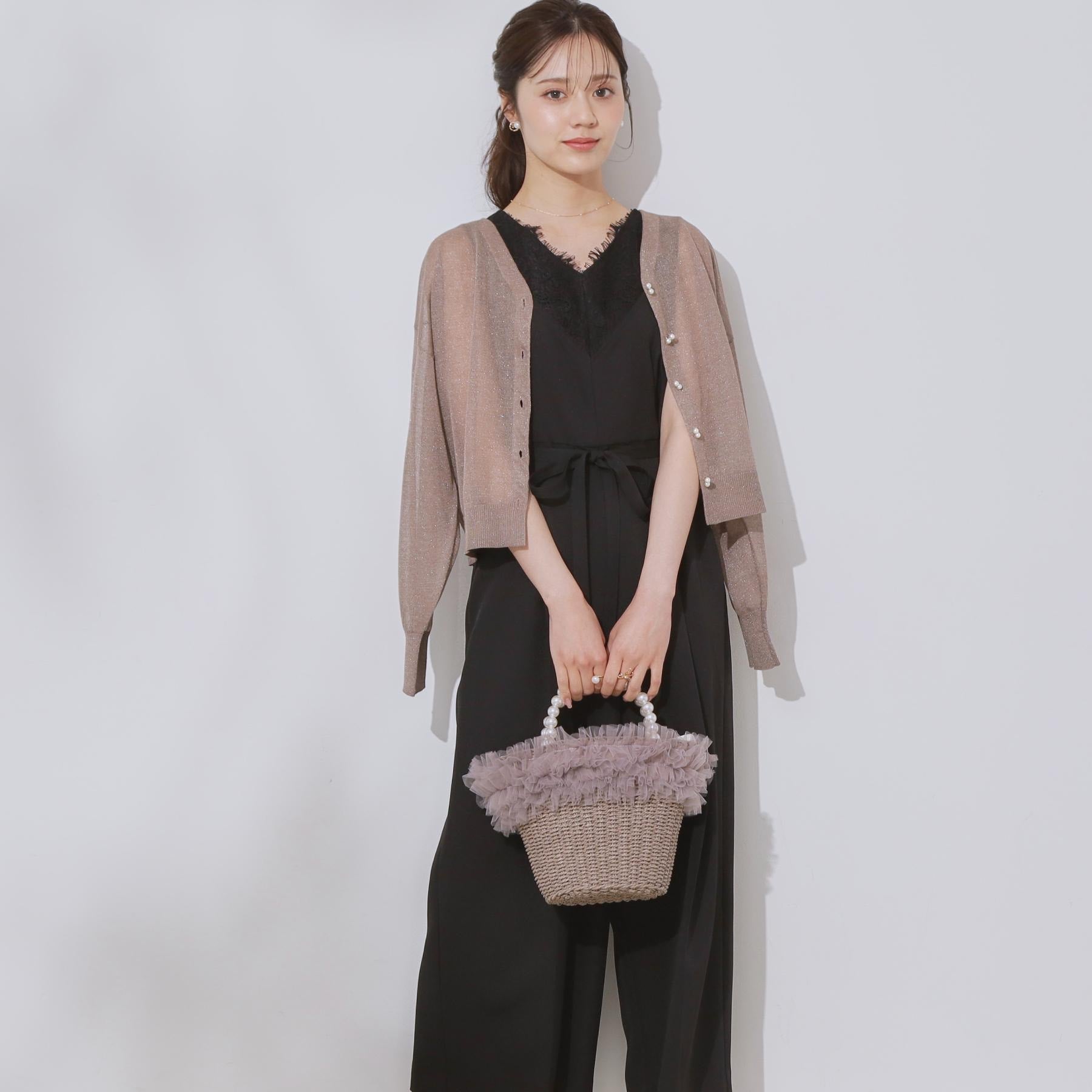 クチュール ブローチ Couture Brooch レース切替デザインオールインワン （ブラック(019)） ブラック(019)