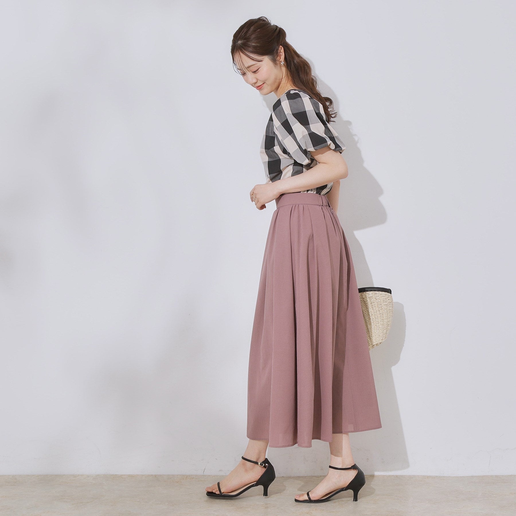 クチュール ブローチ Couture Brooch ブロックチェックブラウス （ネイビー(294)） ネイビー(294)