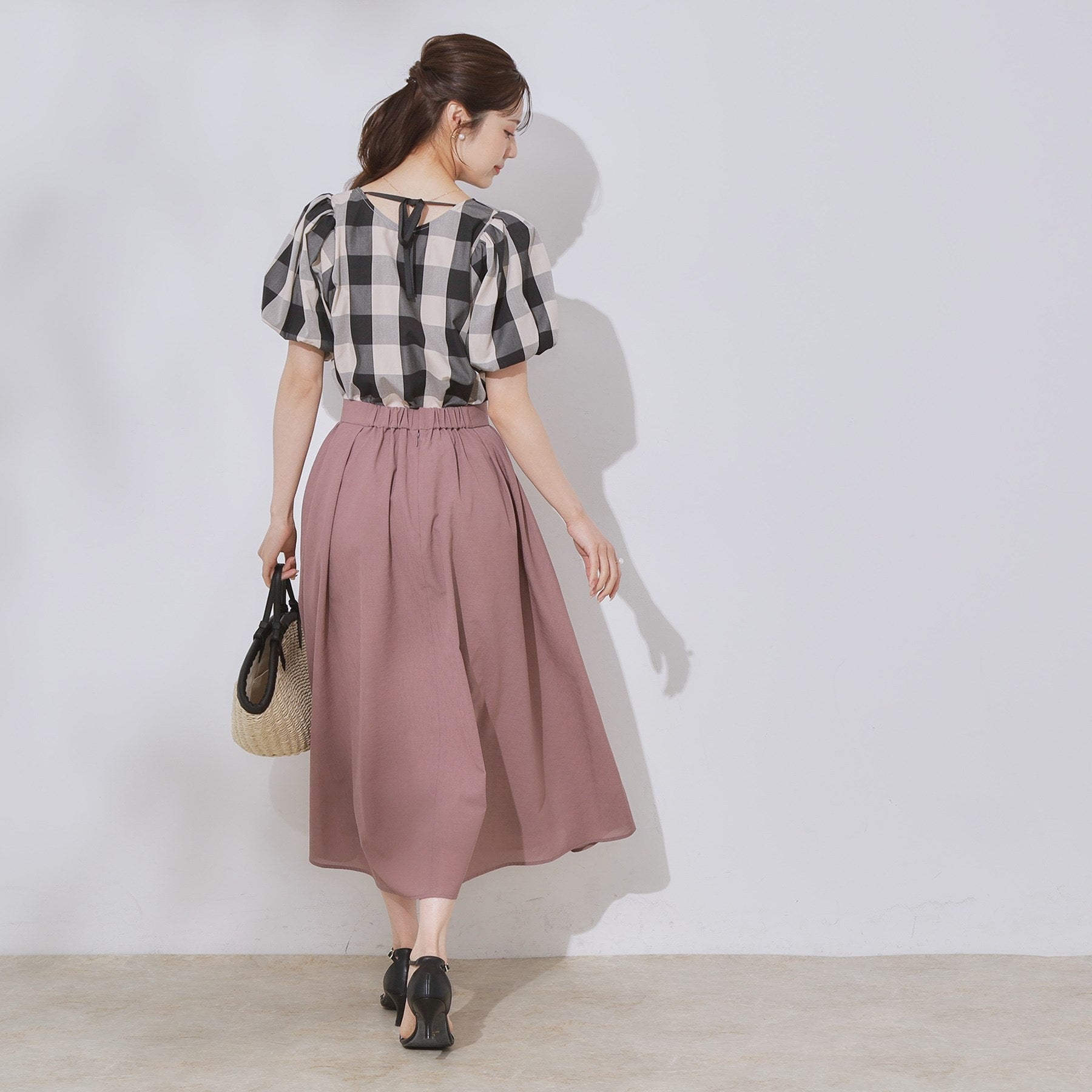 クチュール ブローチ Couture Brooch ブロックチェックブラウス （ネイビー(294)） ネイビー(294)