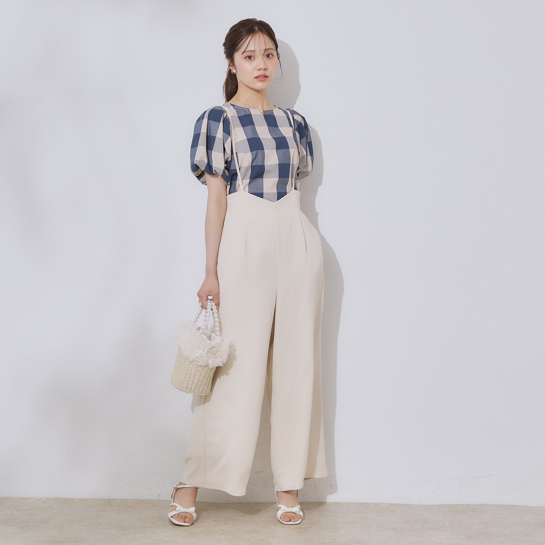 クチュール ブローチ Couture Brooch ブロックチェックブラウス （ネイビー(294)） ネイビー(294)