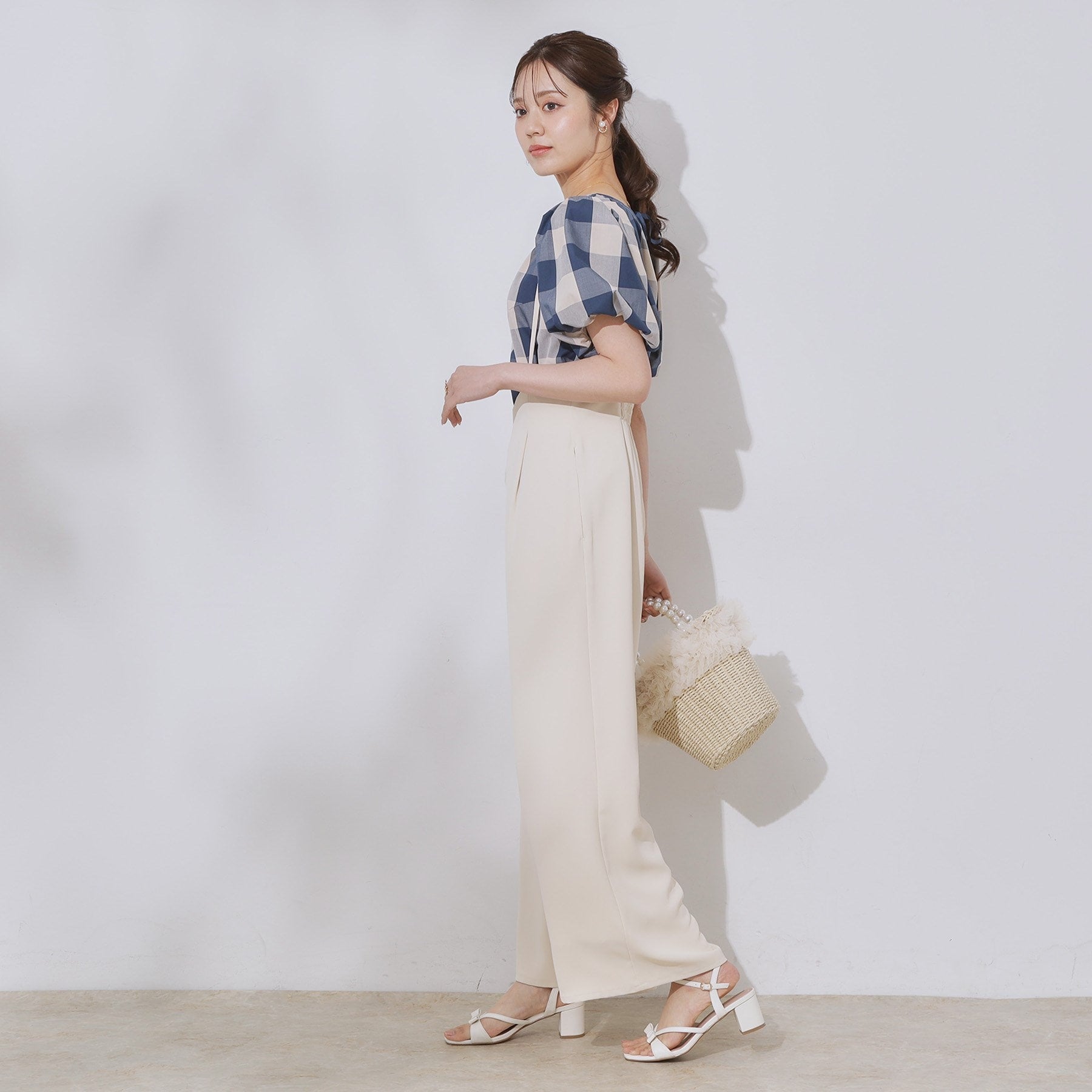 クチュール ブローチ Couture Brooch ブロックチェックブラウス （ネイビー(294)） ネイビー(294)