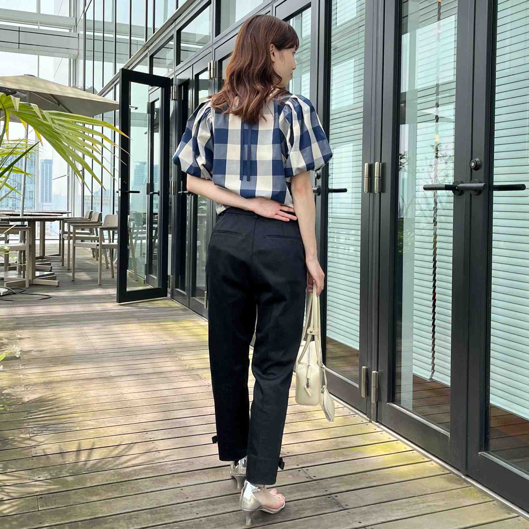 クチュール ブローチ Couture Brooch ブロックチェックブラウス （ネイビー(294)） ネイビー(294)