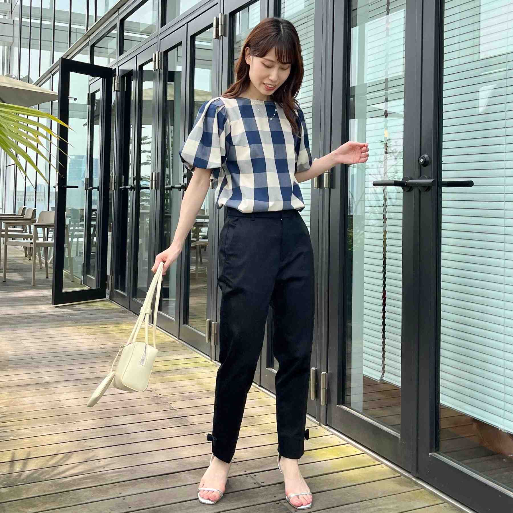 クチュール ブローチ Couture Brooch ブロックチェックブラウス （ネイビー(294)） ネイビー(294)