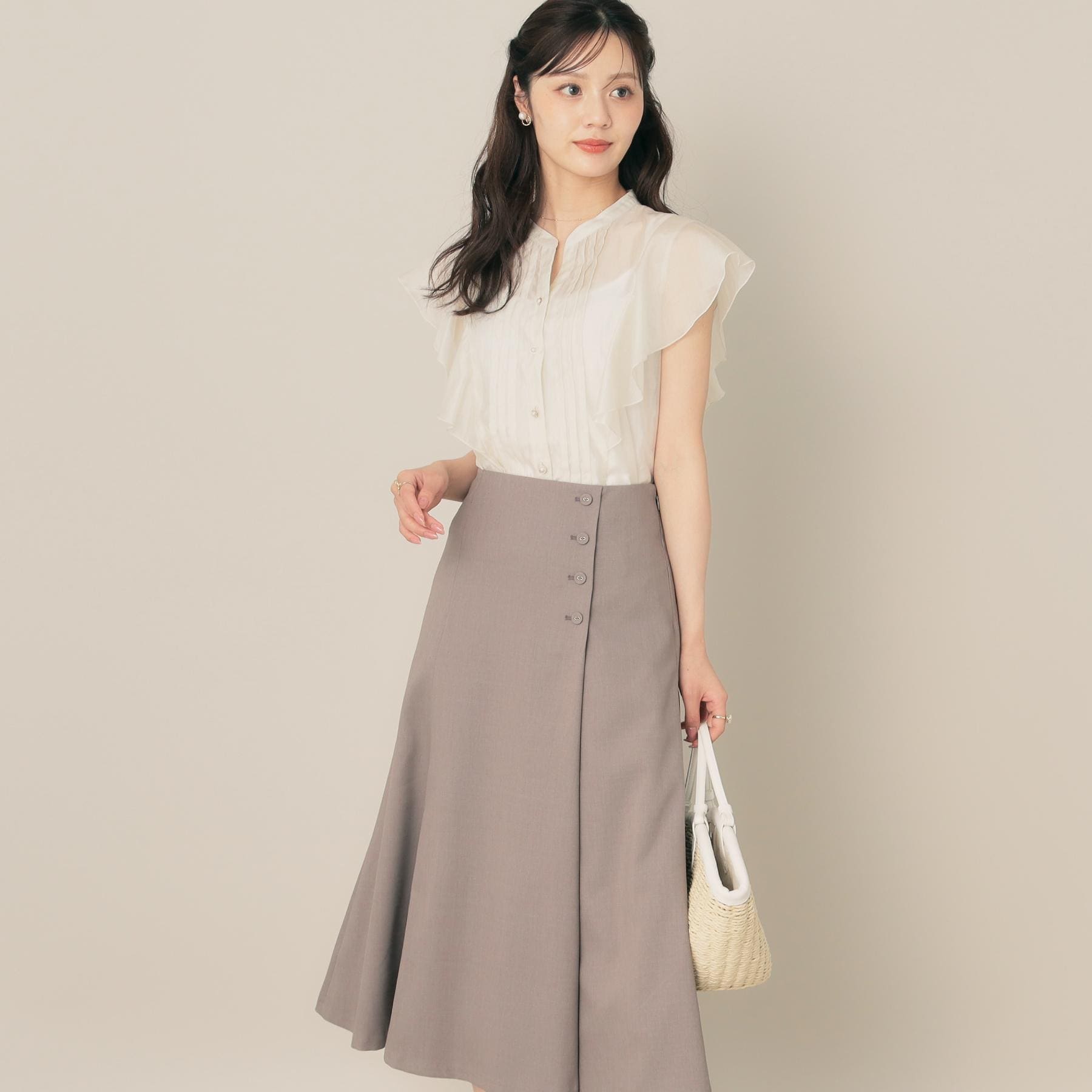 クチュール ブローチ Couture Brooch リネンライク サス付きスカート （トープ(054)） トープ(054)