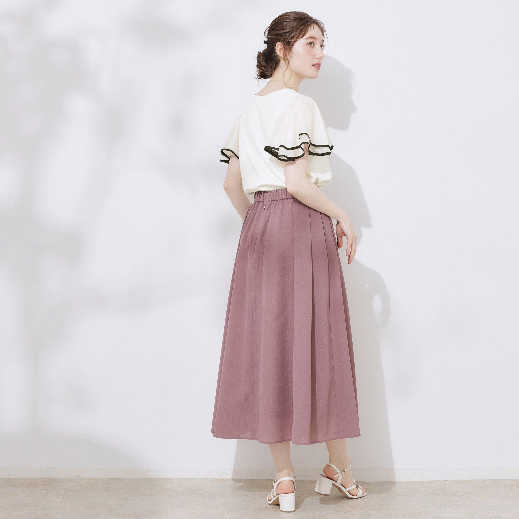 クチュール ブローチ Couture Brooch 配色フレアドッキングカットソー （ブラック(019)） ブラック(019)