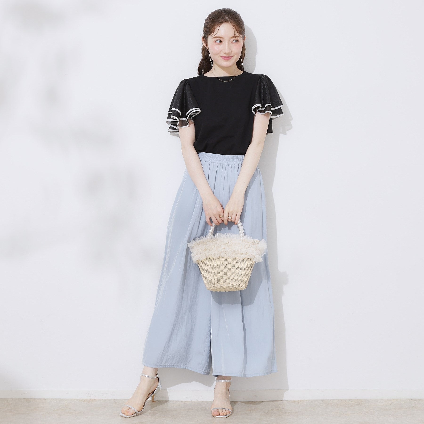 クチュール ブローチ Couture Brooch 配色フレアドッキングカットソー （ブラック(019)） ブラック(019)