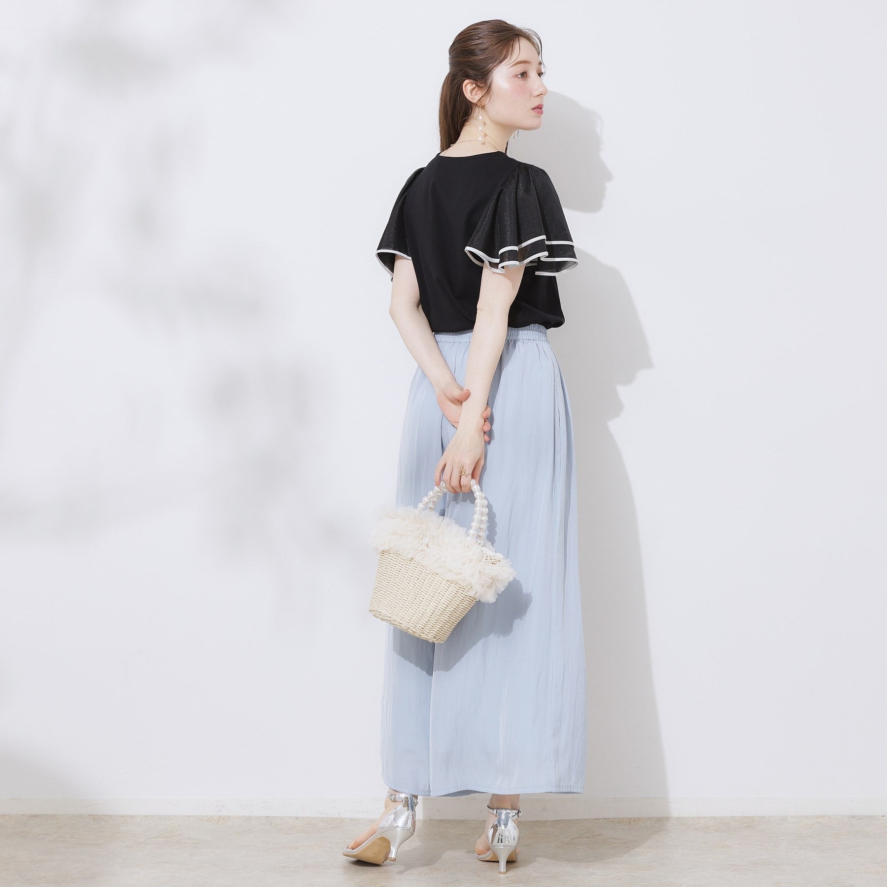 クチュール ブローチ Couture Brooch 配色フレアドッキングカットソー （ブラック(019)） ブラック(019)