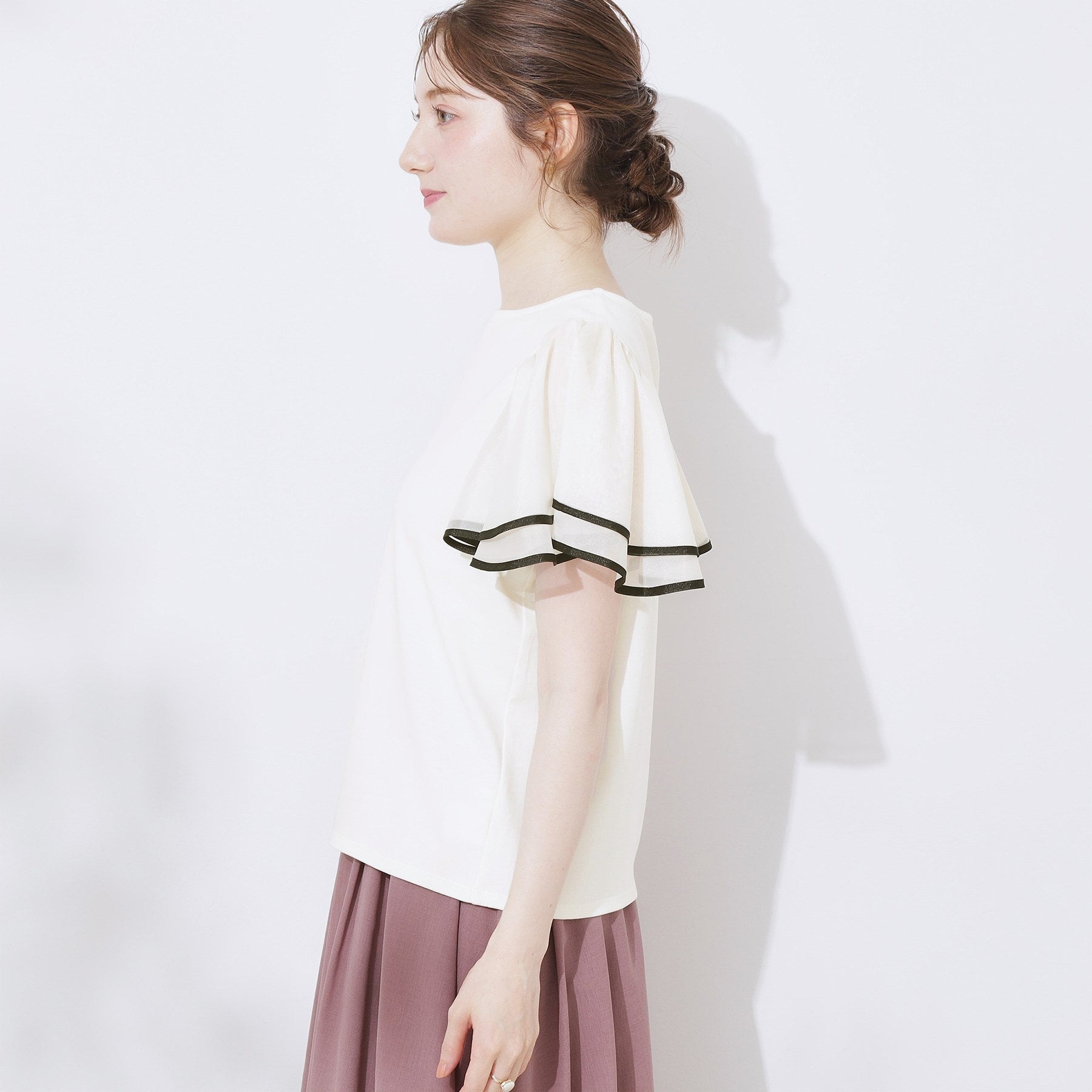 クチュール ブローチ Couture Brooch 配色フレアドッキングカットソー （ブラック(019)） ブラック(019)